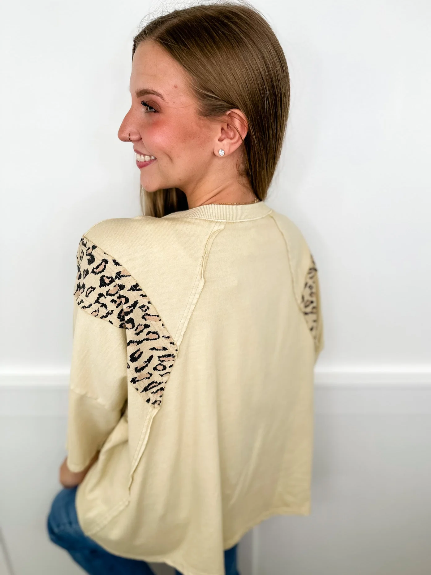 Easel Making Moves Cotton 3/4 Sleeve Leopard Print Top - 4 colors! - Image 6
