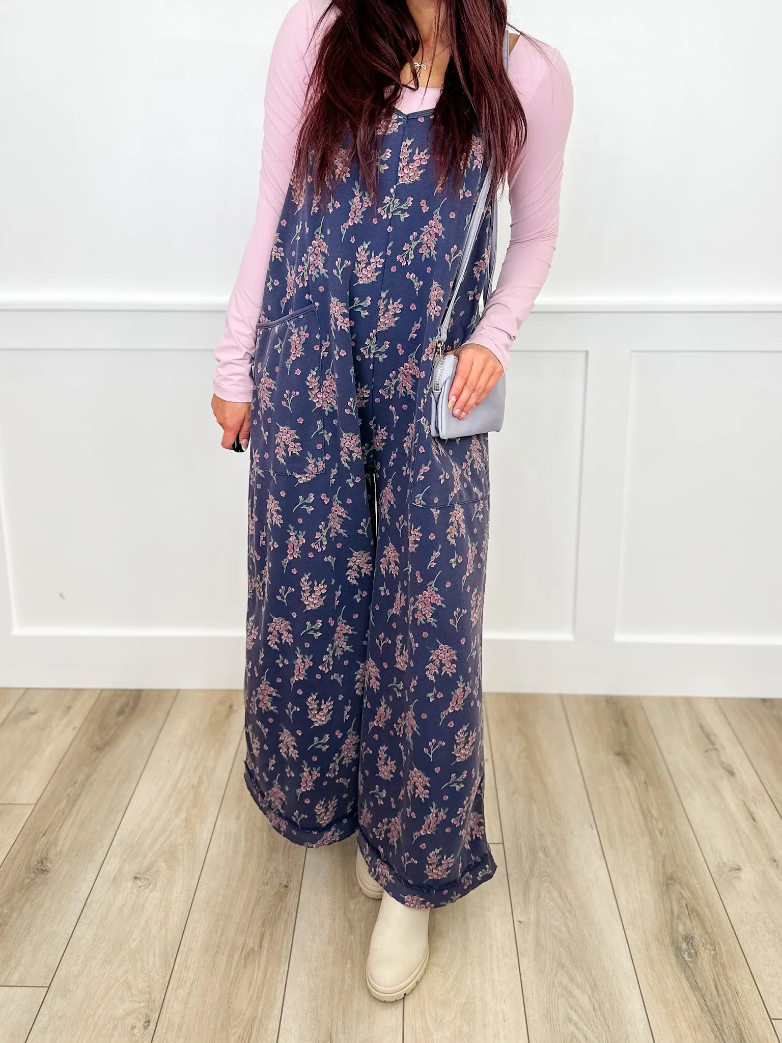 Easel Midnight Memories Cotton Blend Floral Avery Mae Jumpsuit - Multiple Colors - Image 3