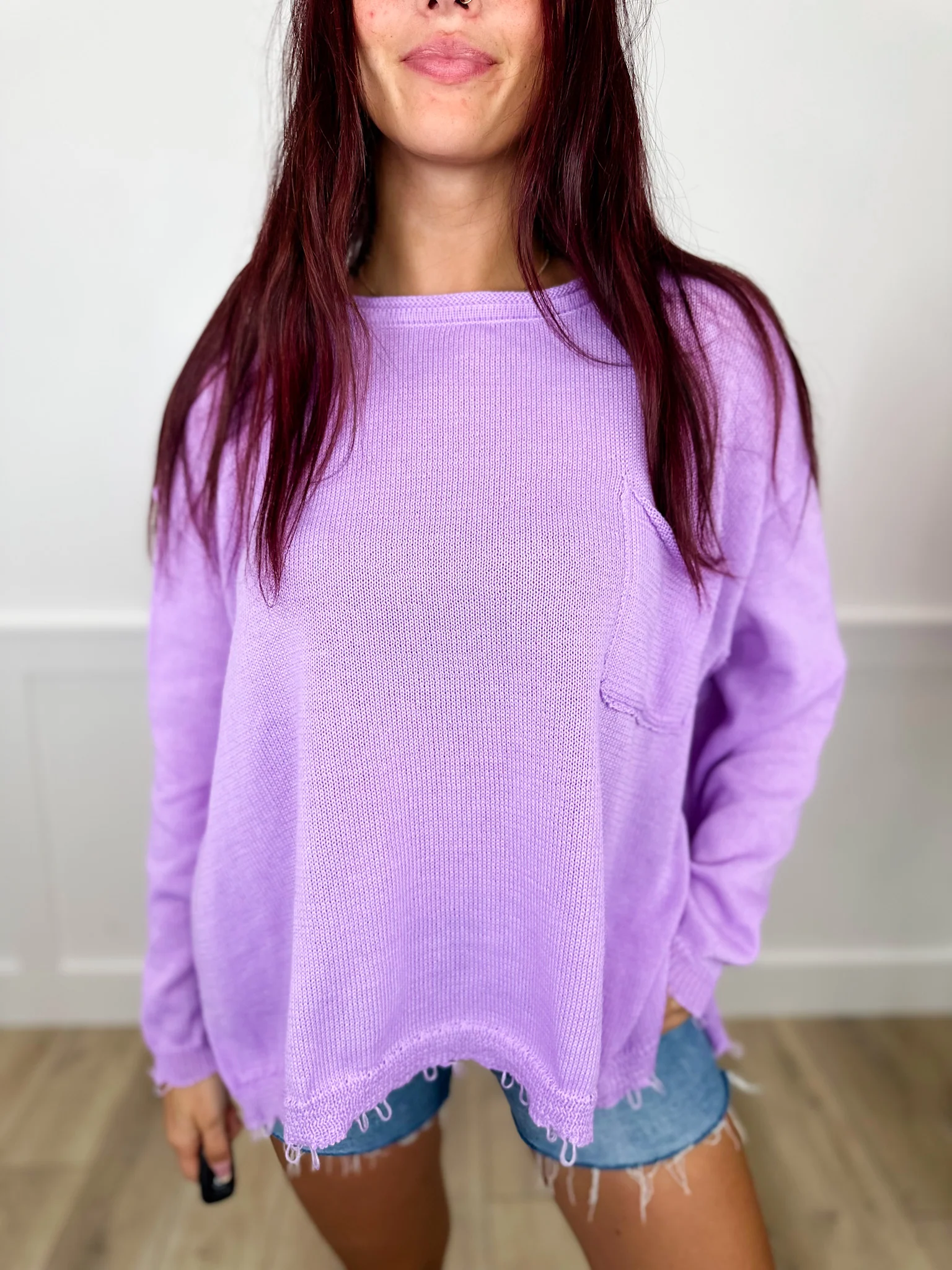 Easel Whisper Wrap Lightweight Long Sleeve Avery Mae Sweater Top - 3 colors! - Image 4
