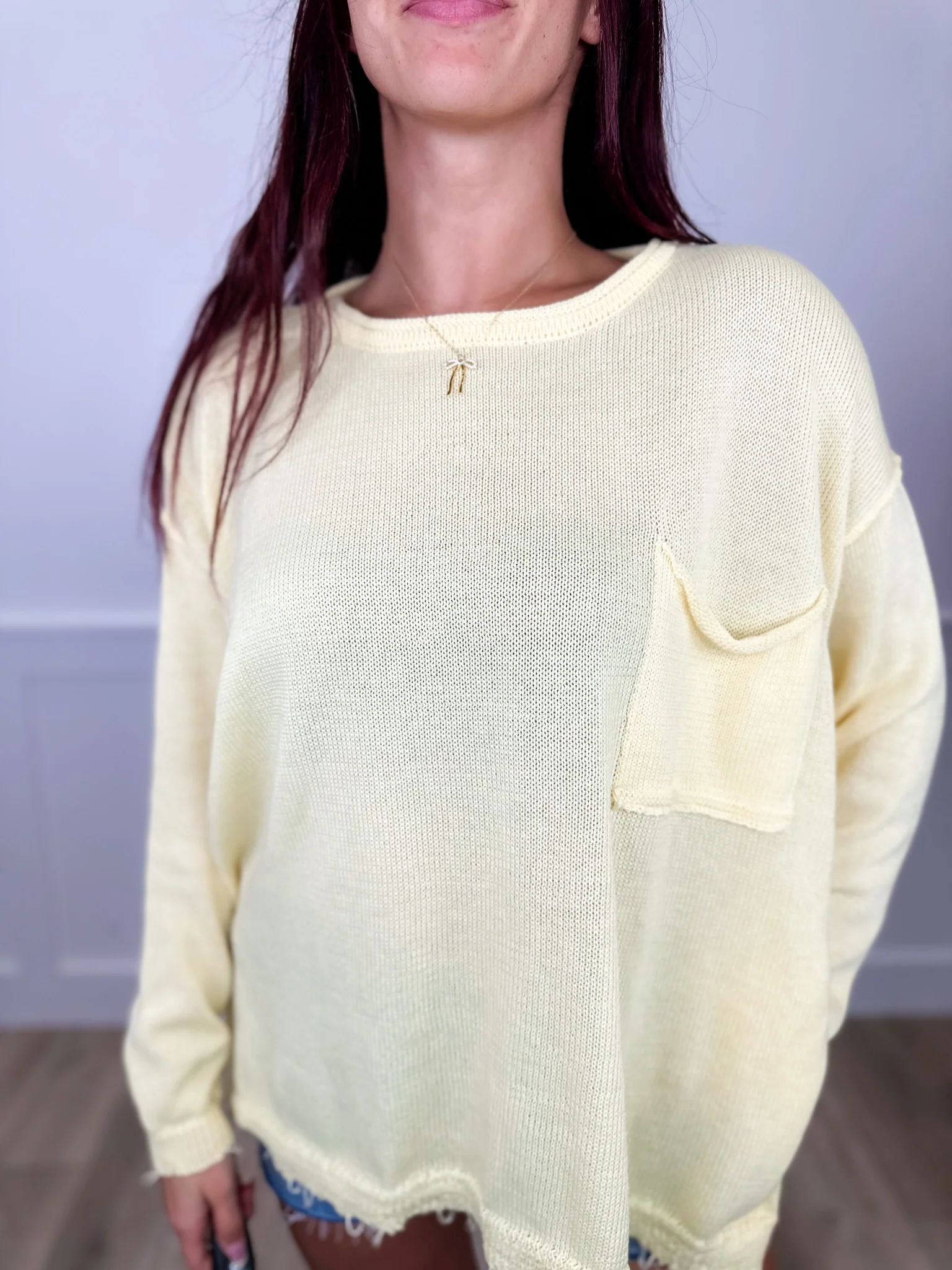 Easel Whisper Wrap Lightweight Long Sleeve Avery Mae Sweater Top - 3 colors! - Image 5