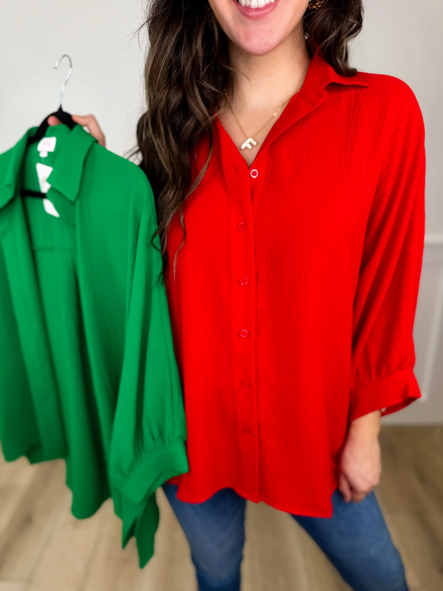 Easy Does it 3/4 Sleeve Avery Mae Button Up Top - 2 colors!