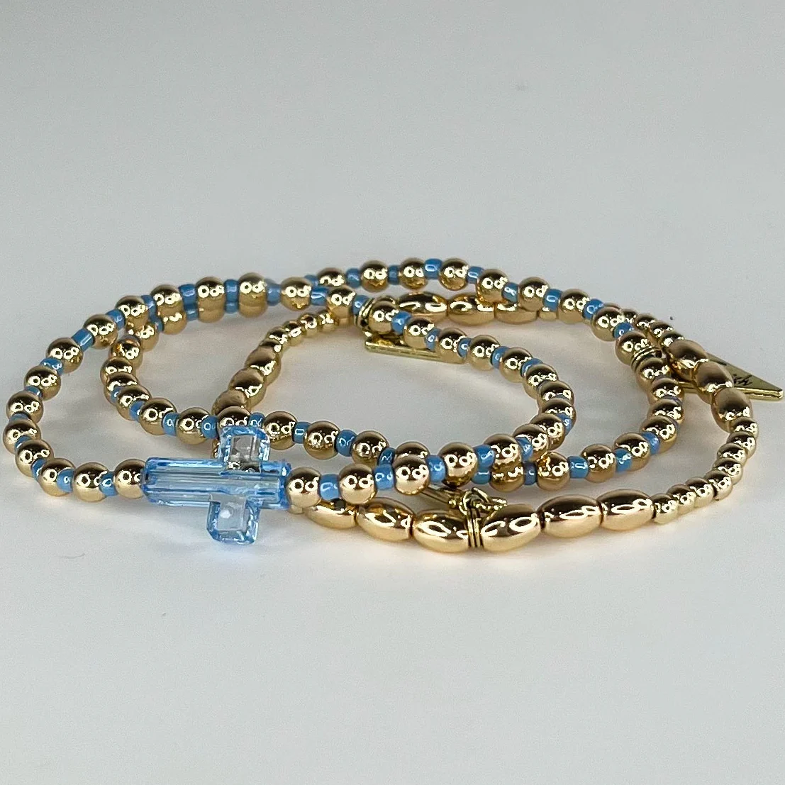 Erimish Cross of an Angel Starter Stack Bracelet Set - Multiple Colors - Image 4