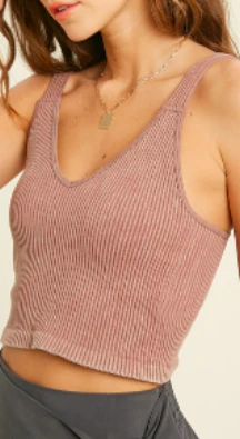 Basic Everyone's Fave Wishlist Padded Ribbed Tank Top- 7 colors! - Image 3