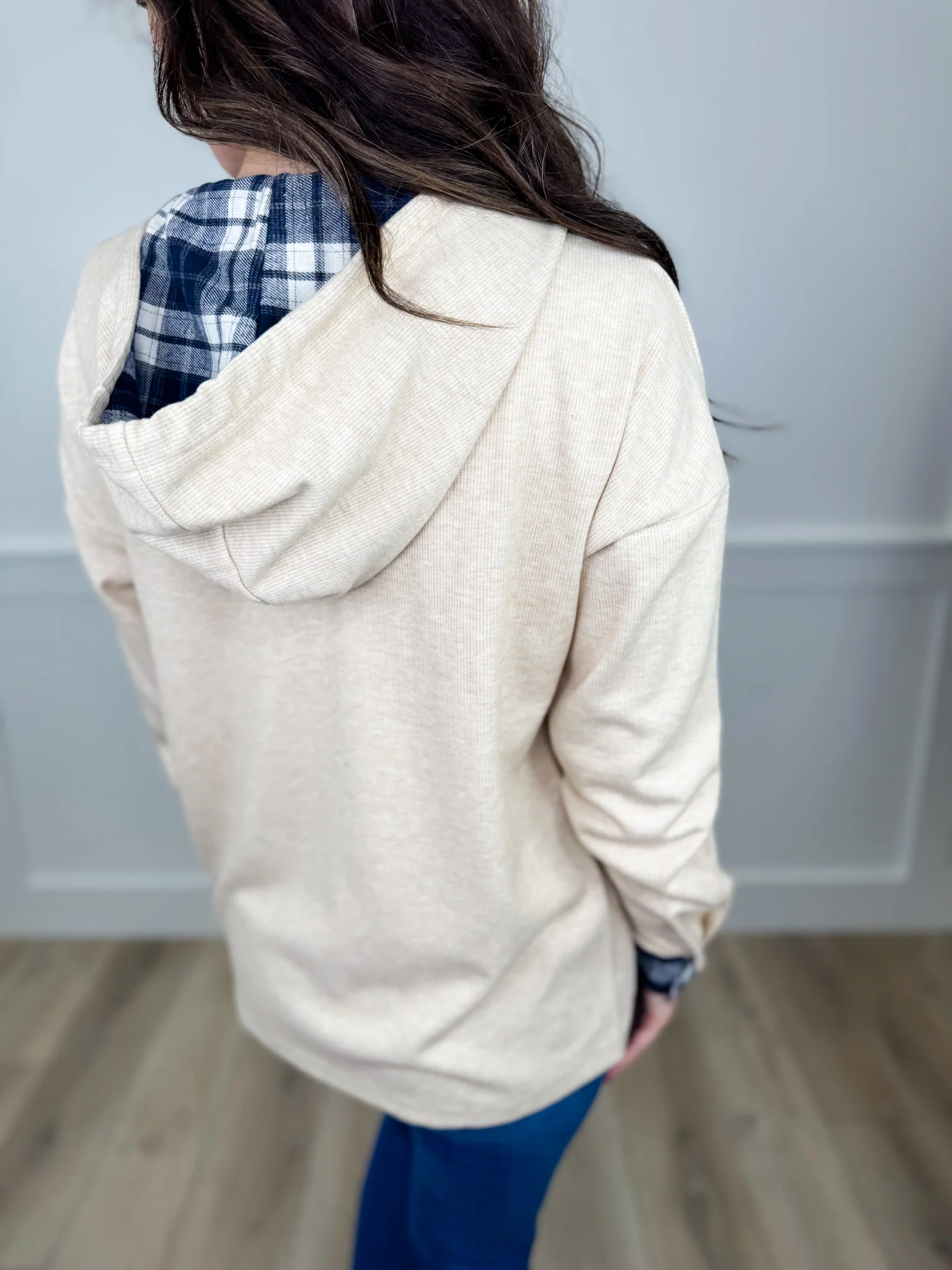 Exactly What it is Knit Long Sleeve Avery Mae Hooded Button Up Top - 2 colors! - Image 3