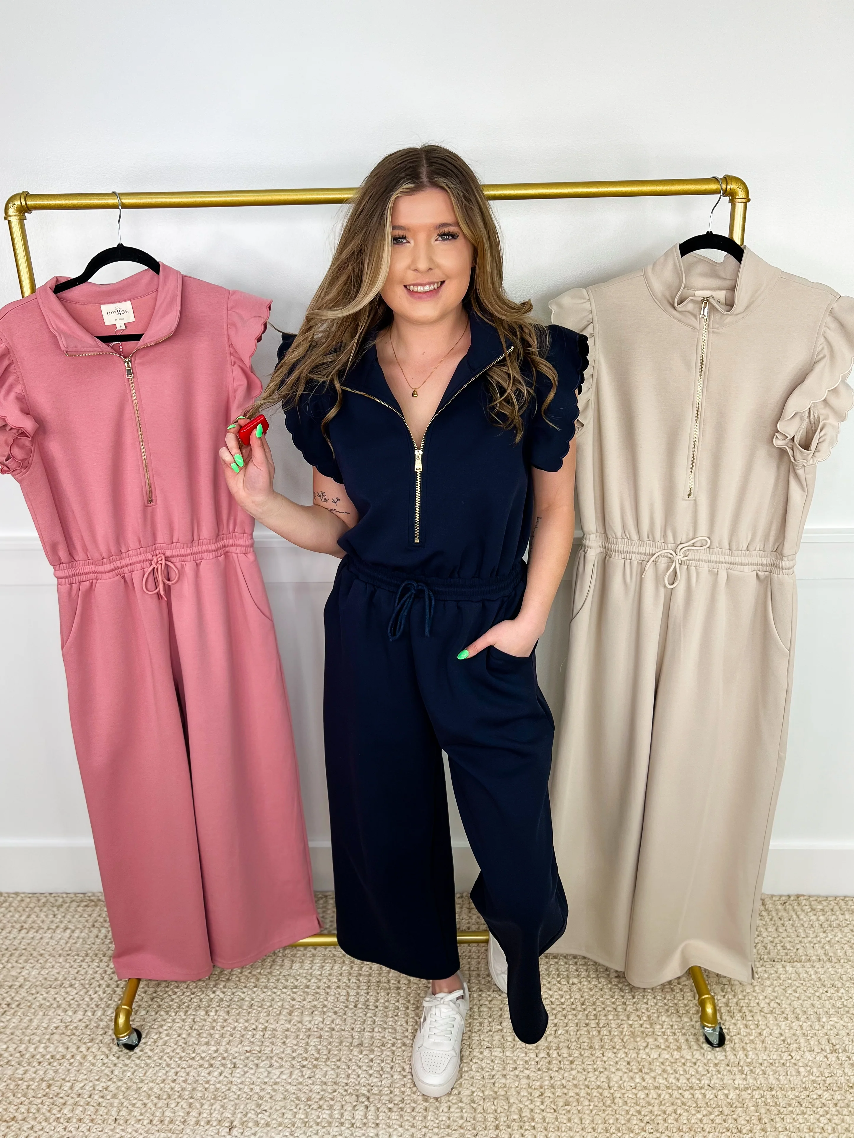 Fancy Days Cotton Blend Avery Mae Jumpsuit - 3 colors!