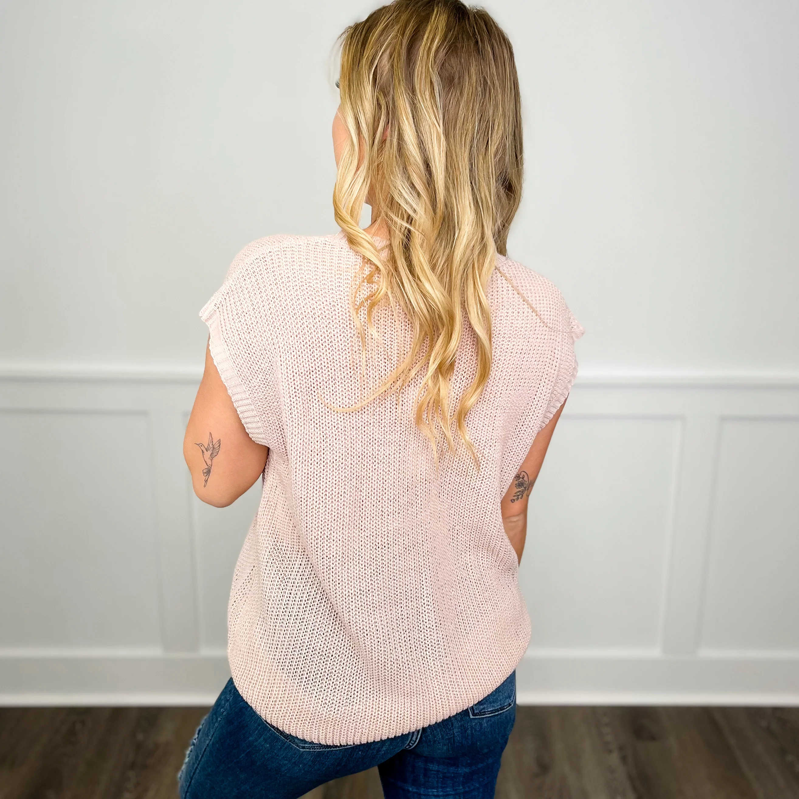 Fancy Me Knit Blush Pink Avery Mae Sweater Vest - Image 2