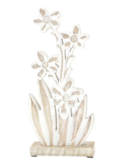 Farmhouse Floral Whitewashed Wood Decor