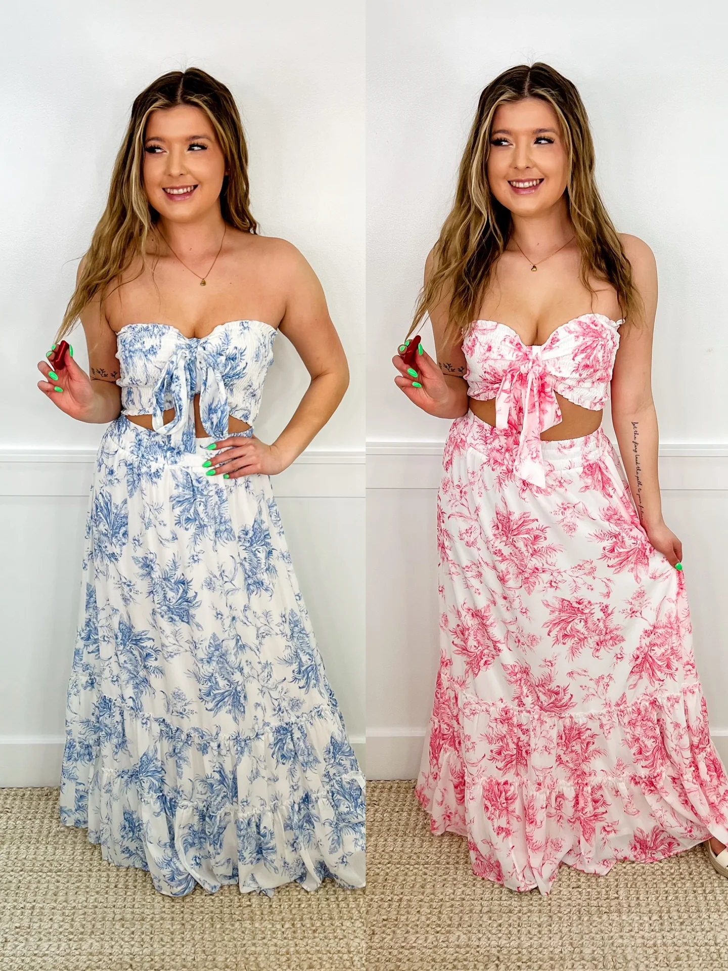 Feel the Tropic Wind High-Rise Strapless Avery Mae Skirt Set - 2 colors!