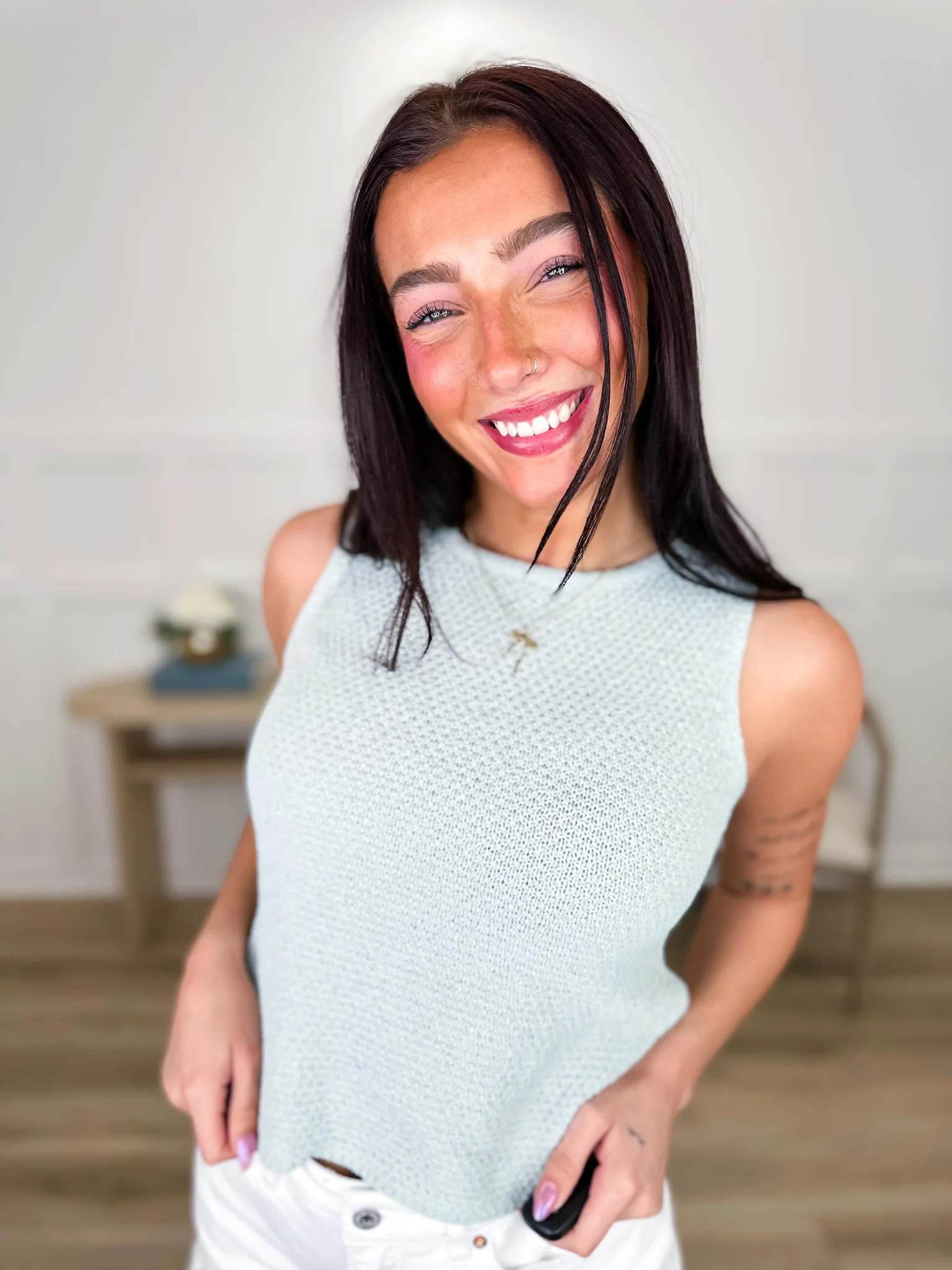 Feeling Good Knit Oat Avery Mae Mom Cropped Top - Multiple Colors - Image 3