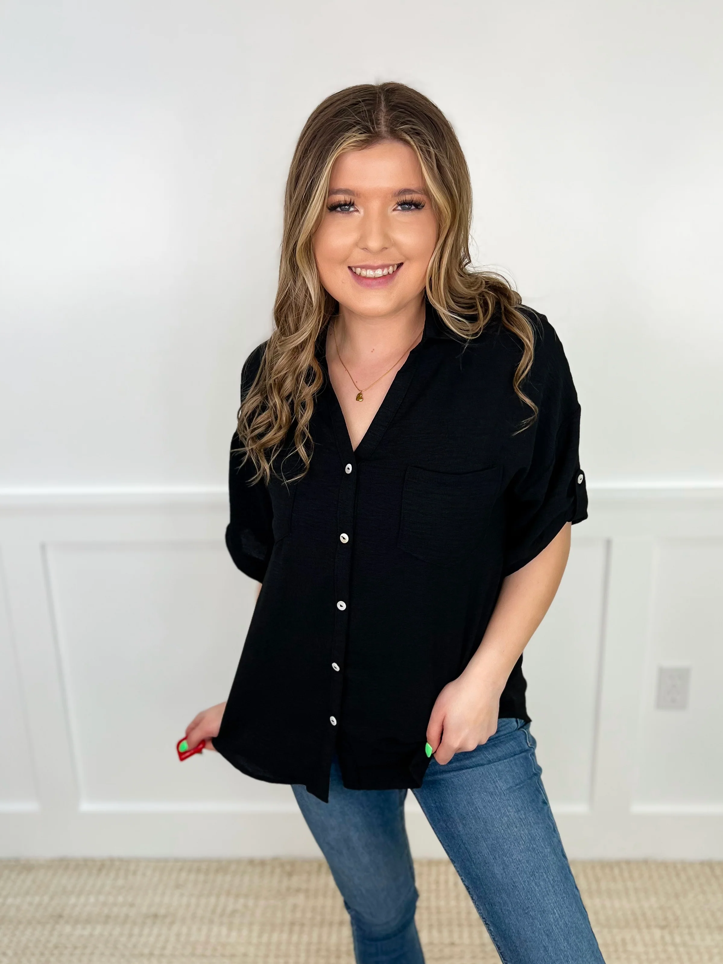Feeling Some Way Short Sleeve Avery Mae Button Up Top - 8 colors! - Image 4