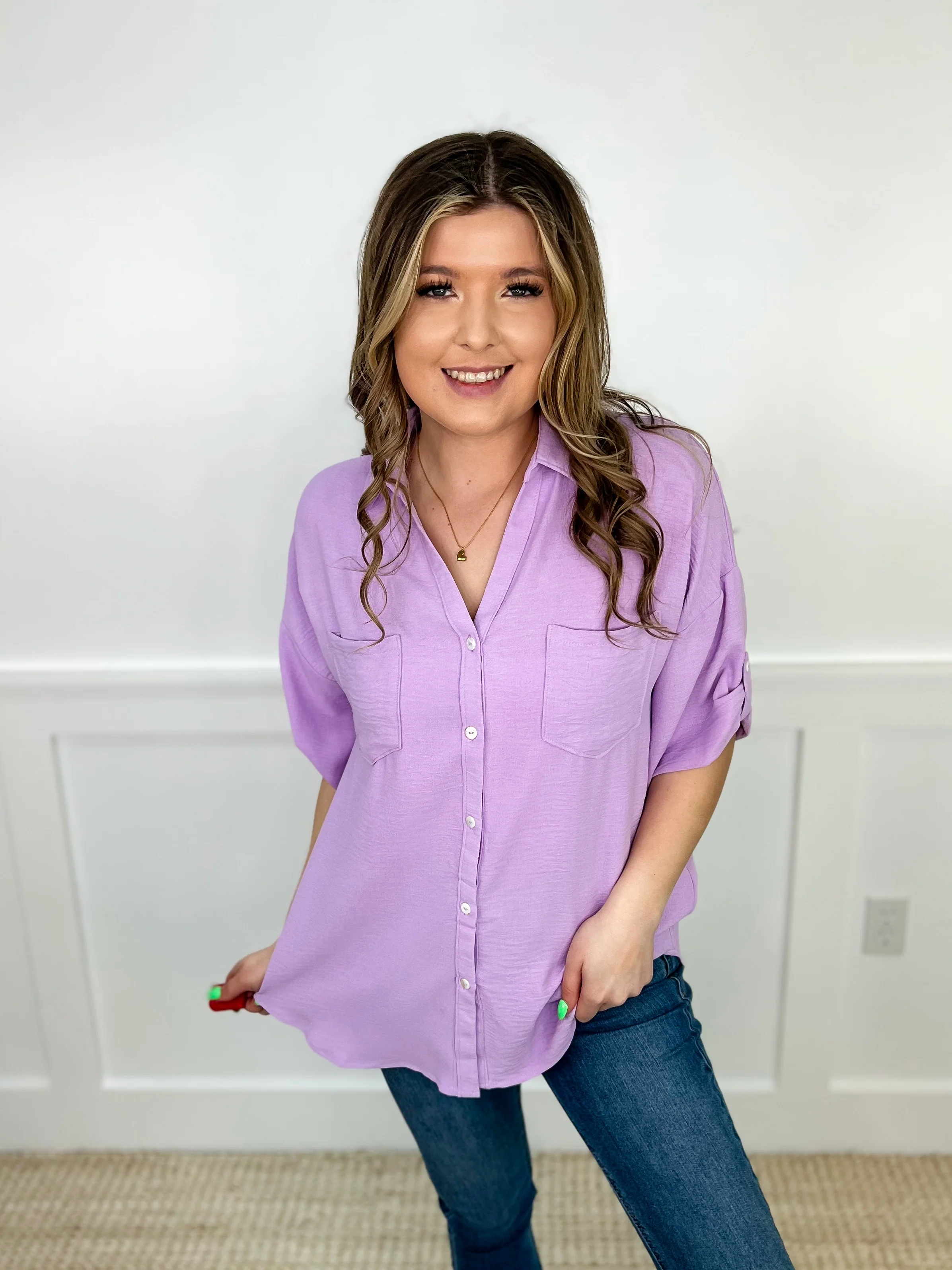 Feeling Some Way Short Sleeve Avery Mae Button Up Top - 8 colors! - Image 7