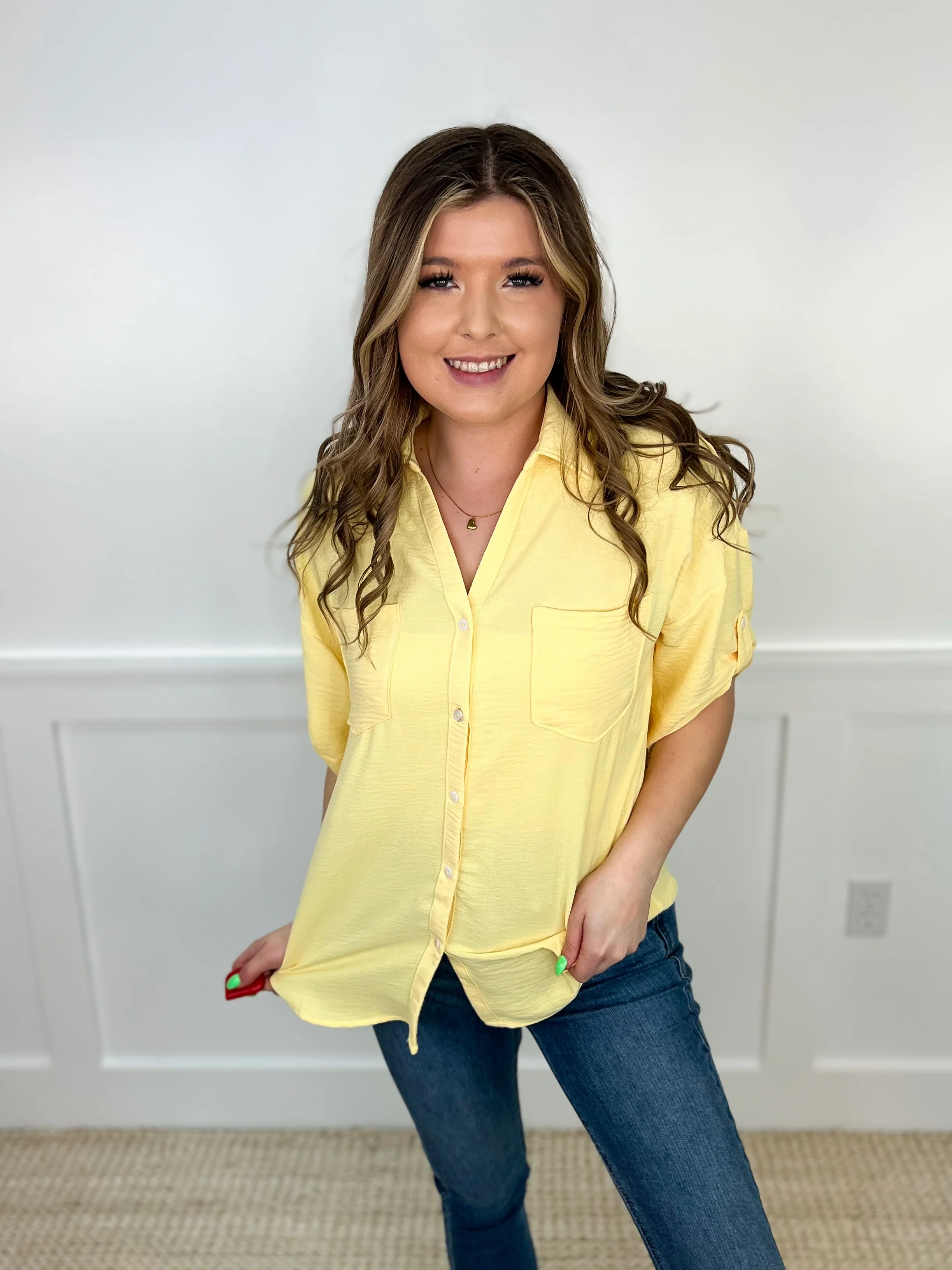 Feeling Some Way Short Sleeve Avery Mae Button Up Top - 8 colors! - Image 8