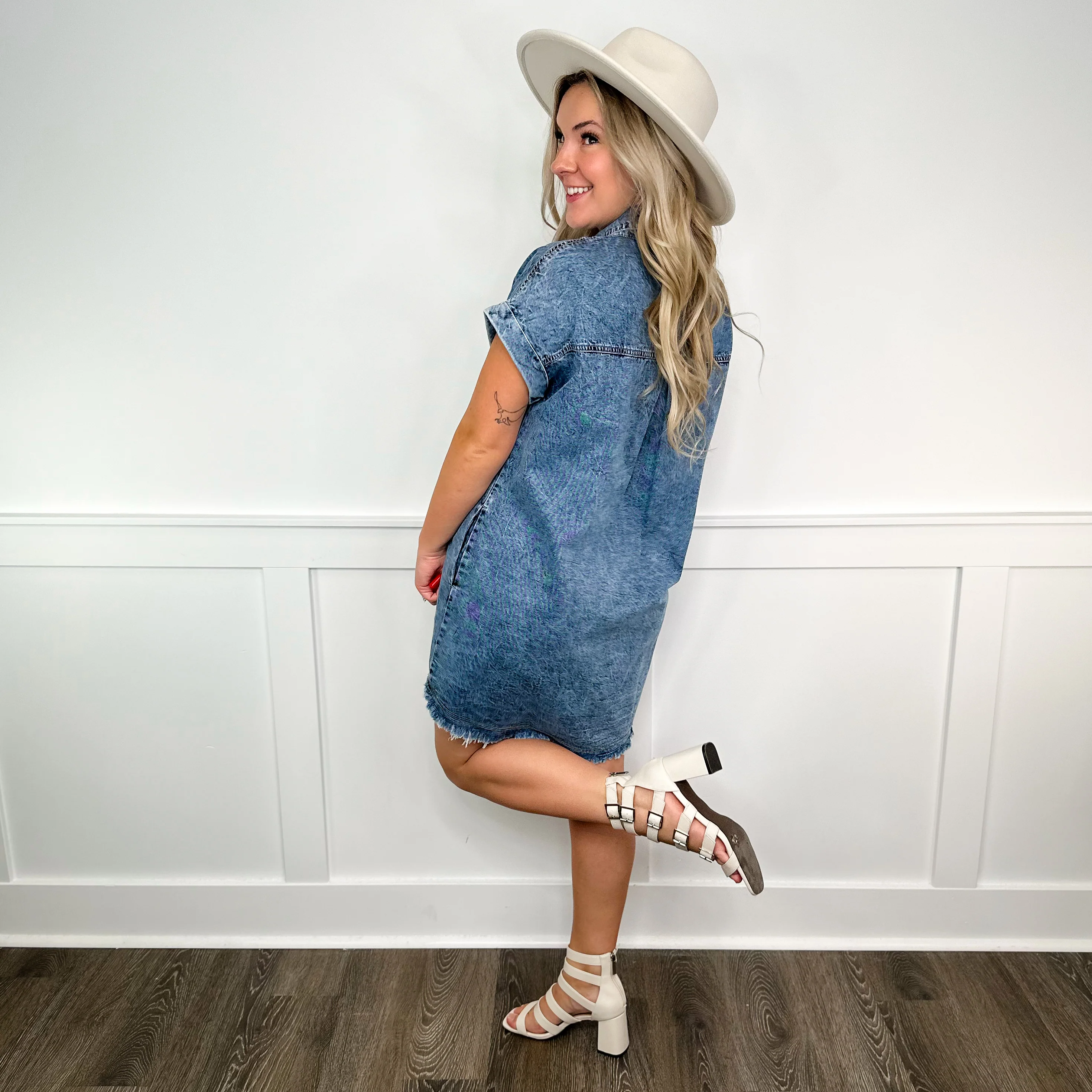 Finding Time For You Cotton Denim Avery Mae Dress - Image 2