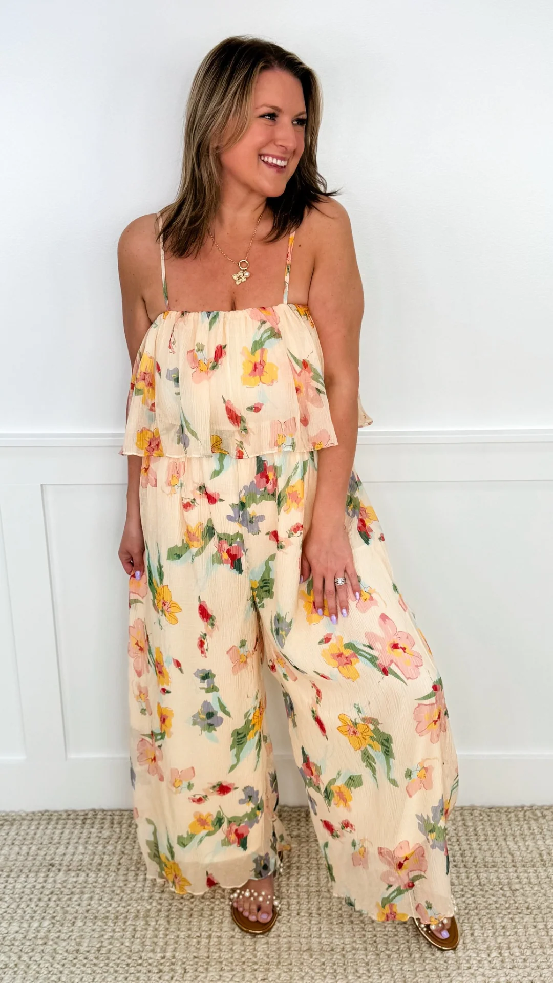 First Impressions Peach Avery Mae Jumpsuit - Image 3