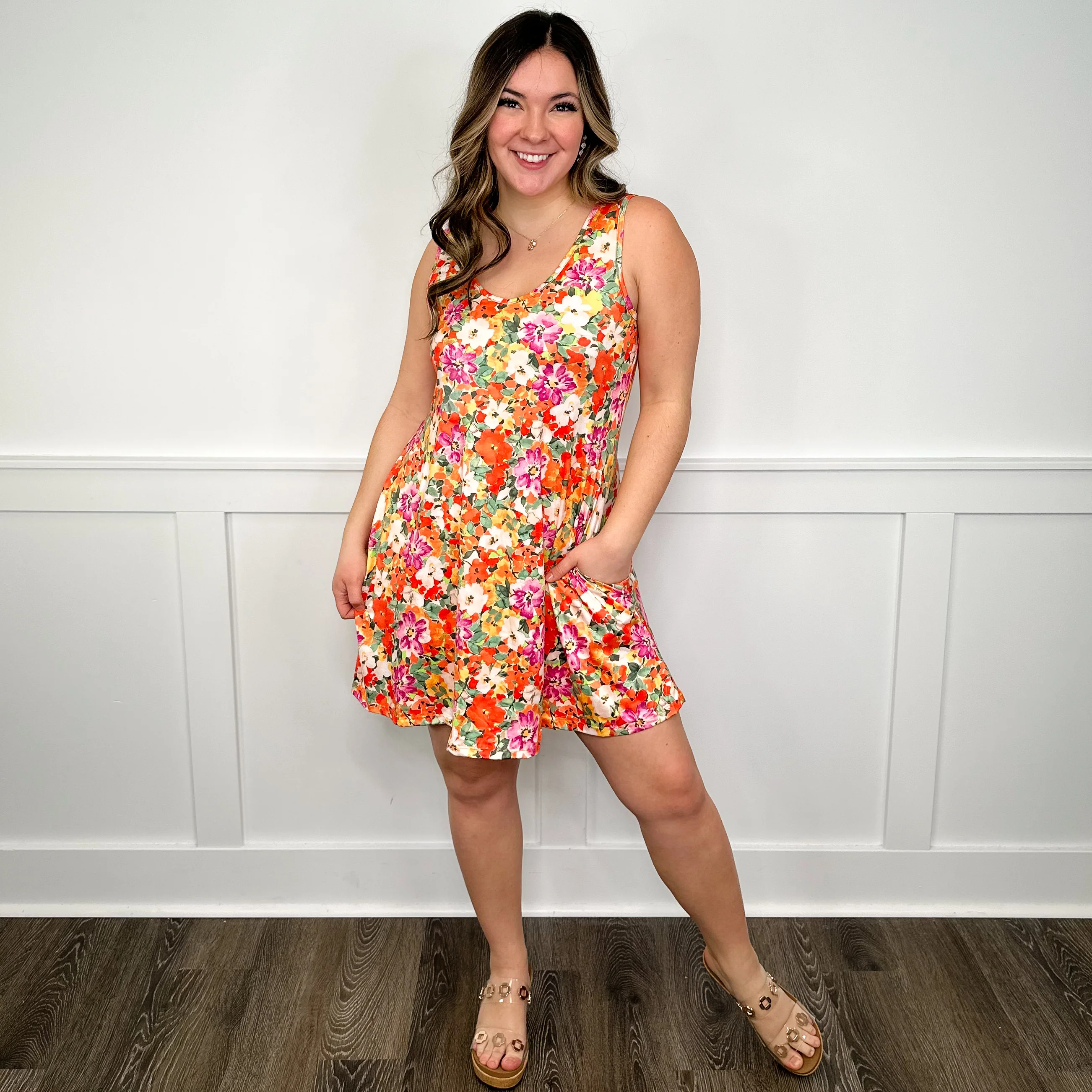 Floral Feeling Orange Avery Mae Dress