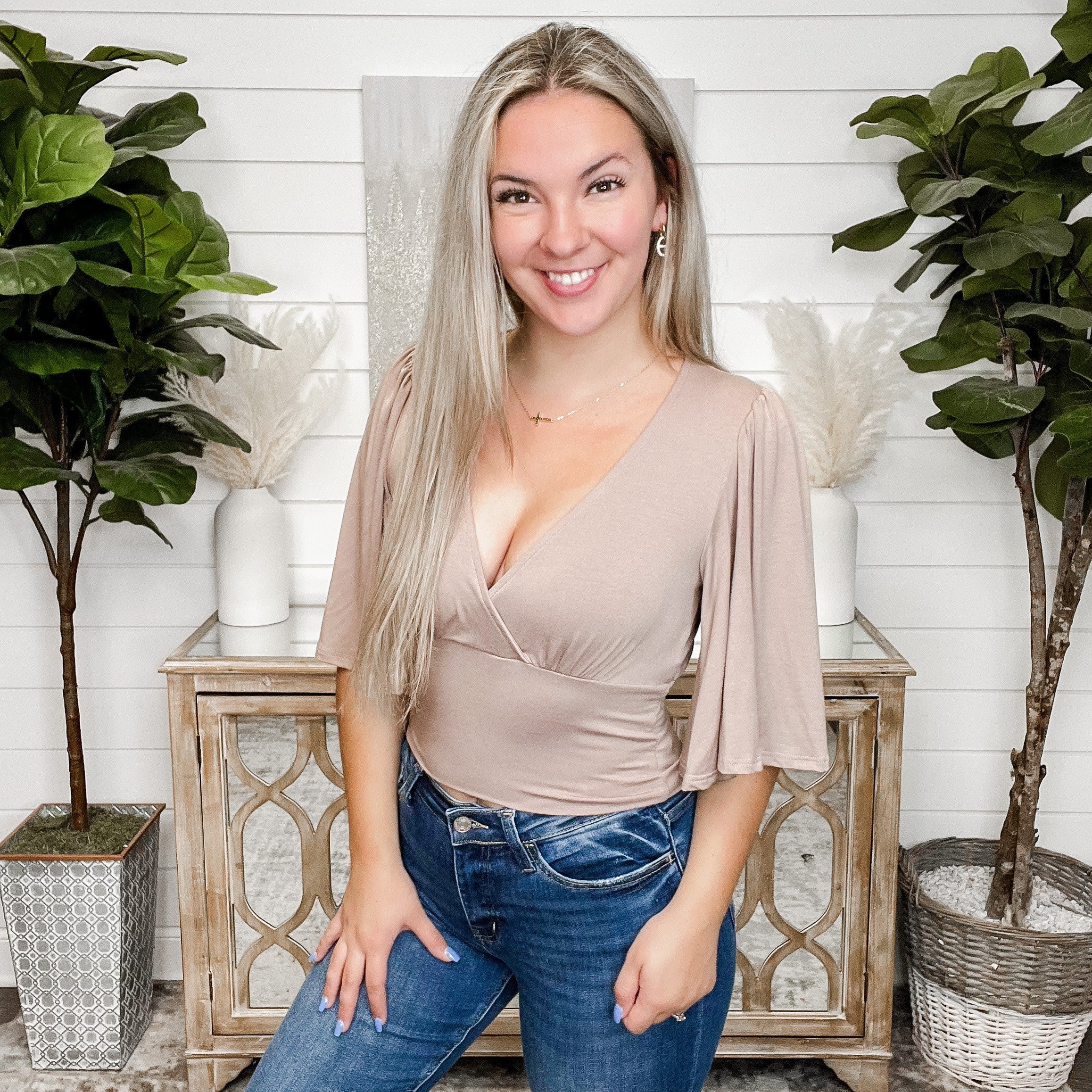 Flutter My Heart Rayon Blend Short Sleeve Mom Cropped Top - 7 colors! - Image 8