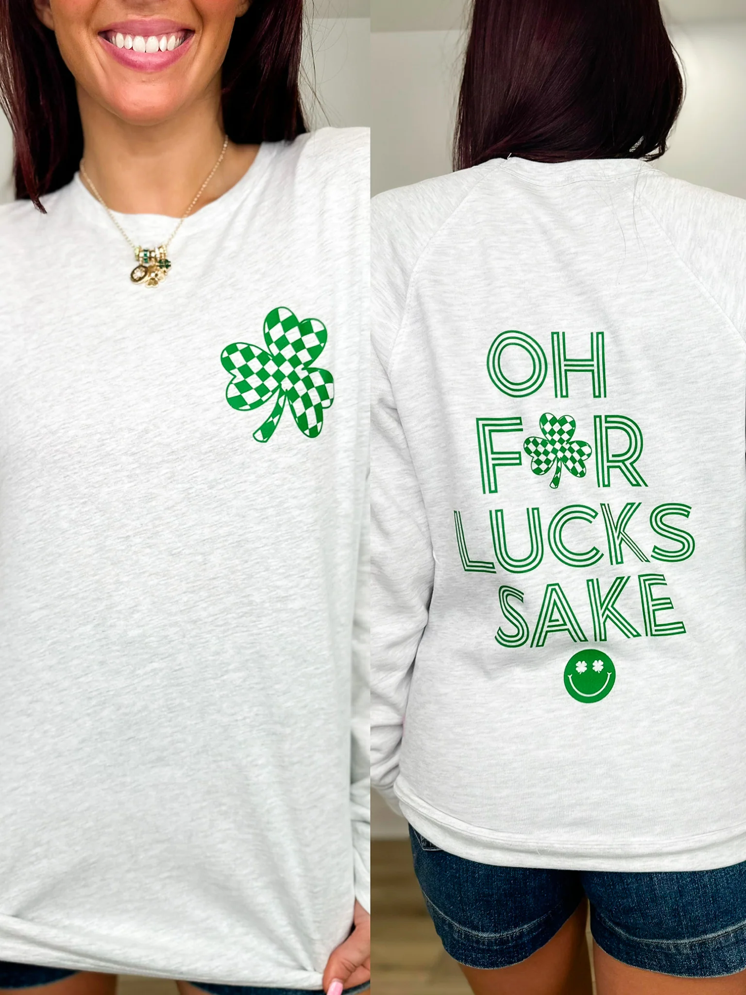 For Lucks Sake Cotton Blend Long Sleeve Avery Mae Graphic Top - 2 options!