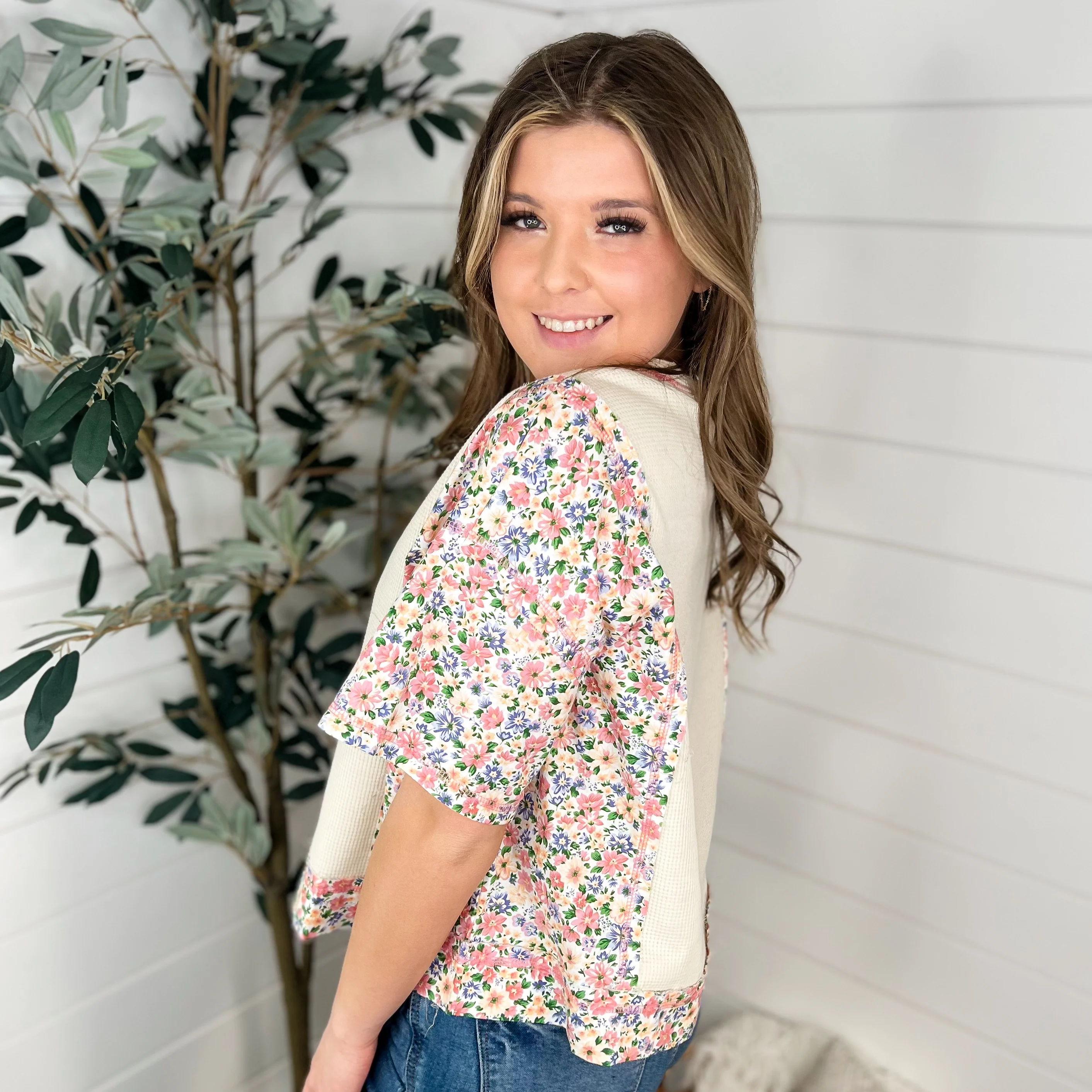 Forgive Me Yet Lightweight Short Sleeve Cream Avery Mae Top - Image 2