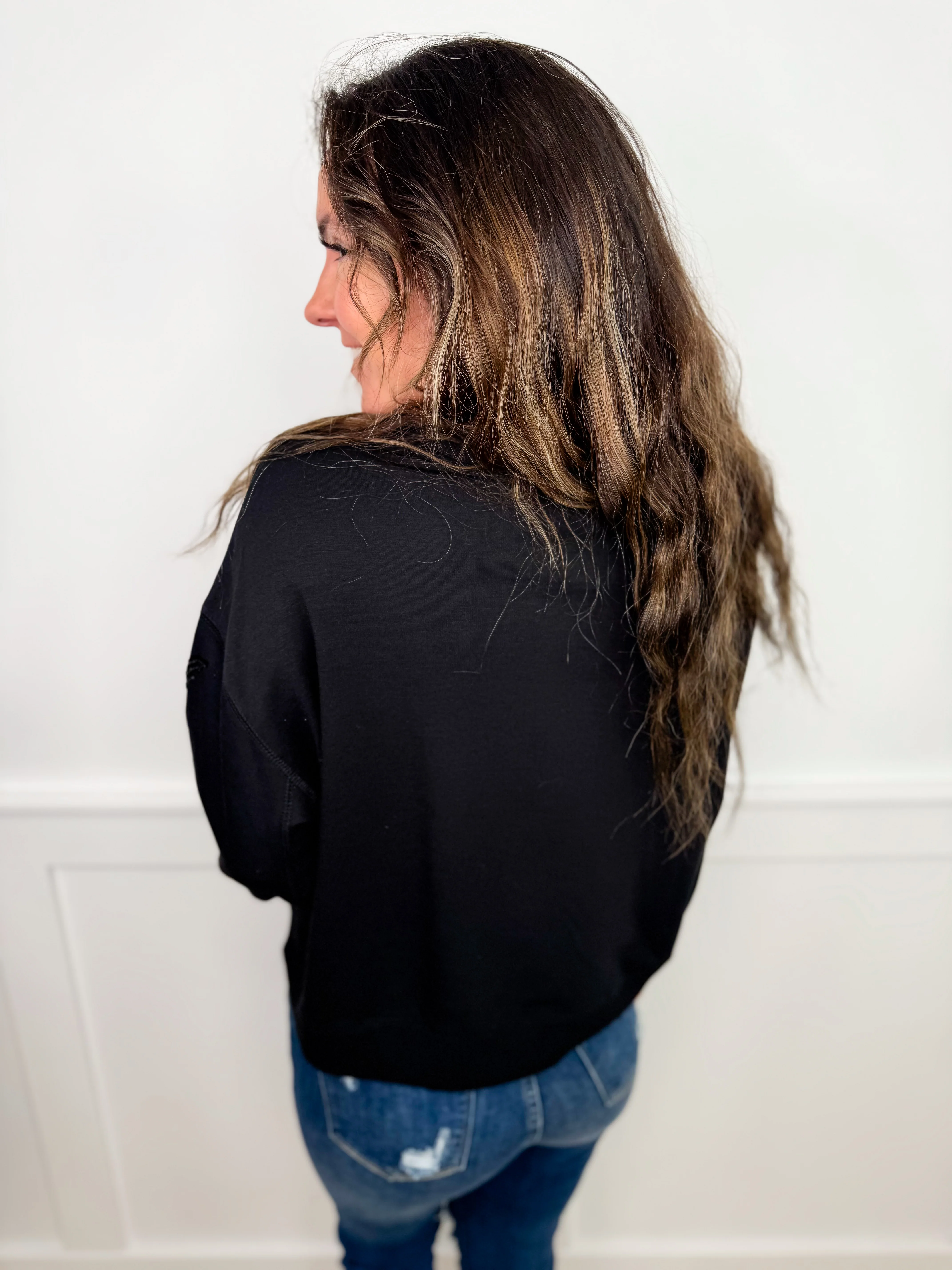Freaking Bats 3/4 Sleeve Black Avery Mae Top - Image 2