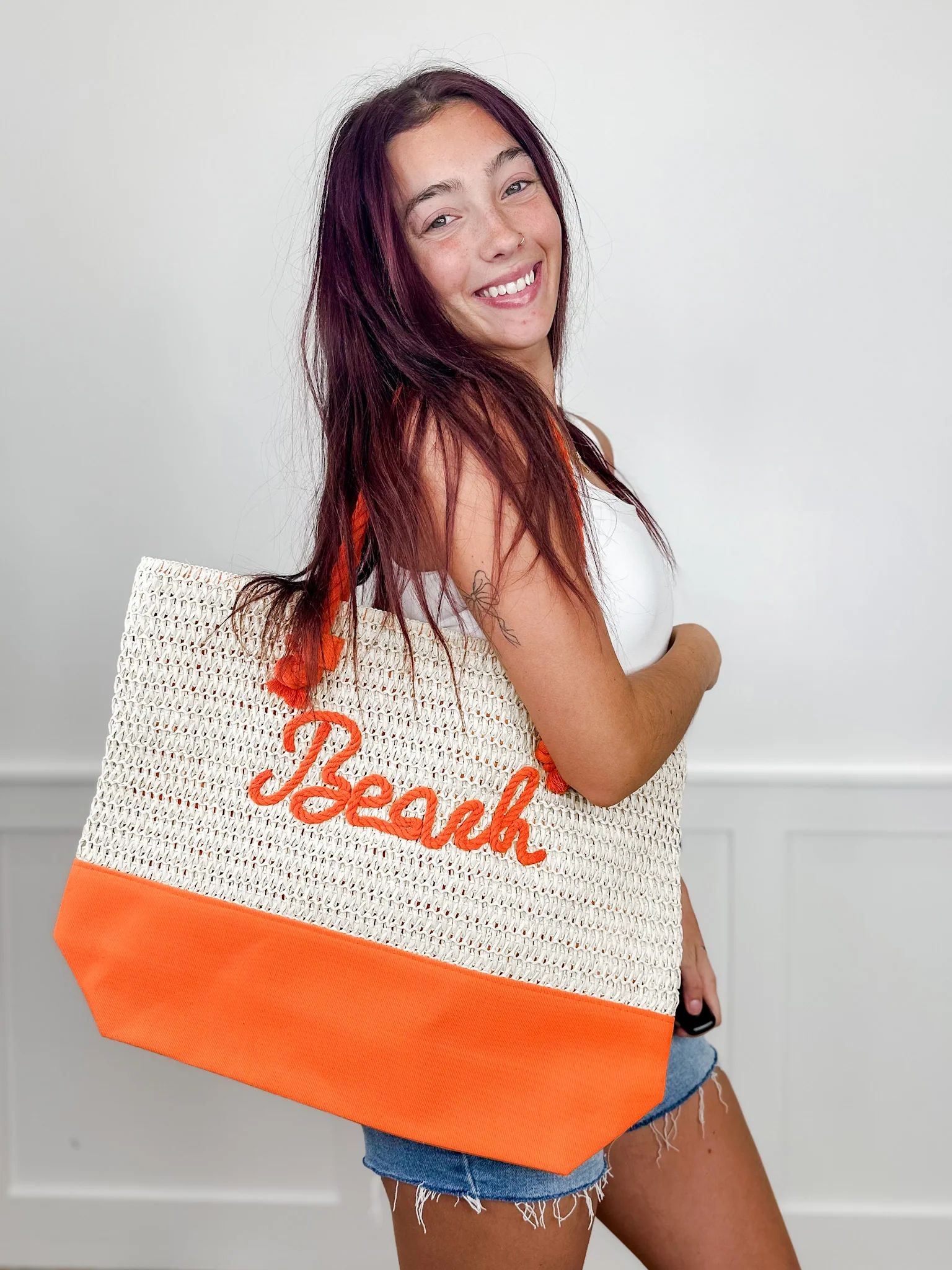 Getting There Straw Tote Bag - 3 colors! - Image 5