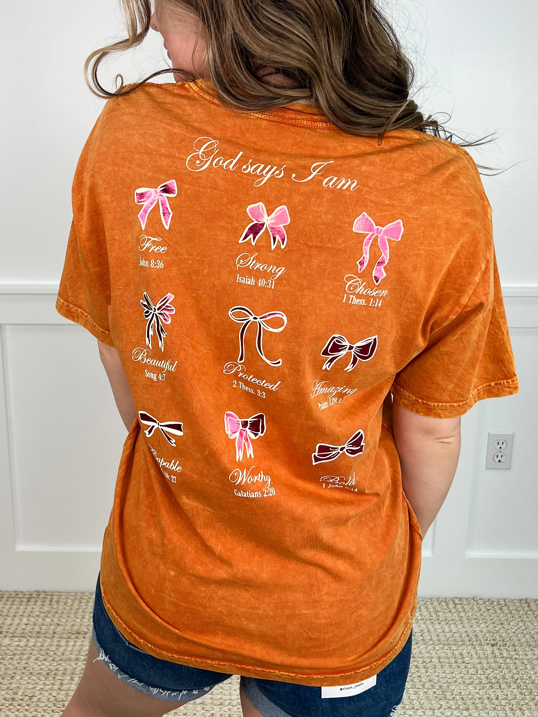 God Says I Am Cotton Short Sleeve Avery Mae Graphic Tee Shirt - 2 colors! - Image 3