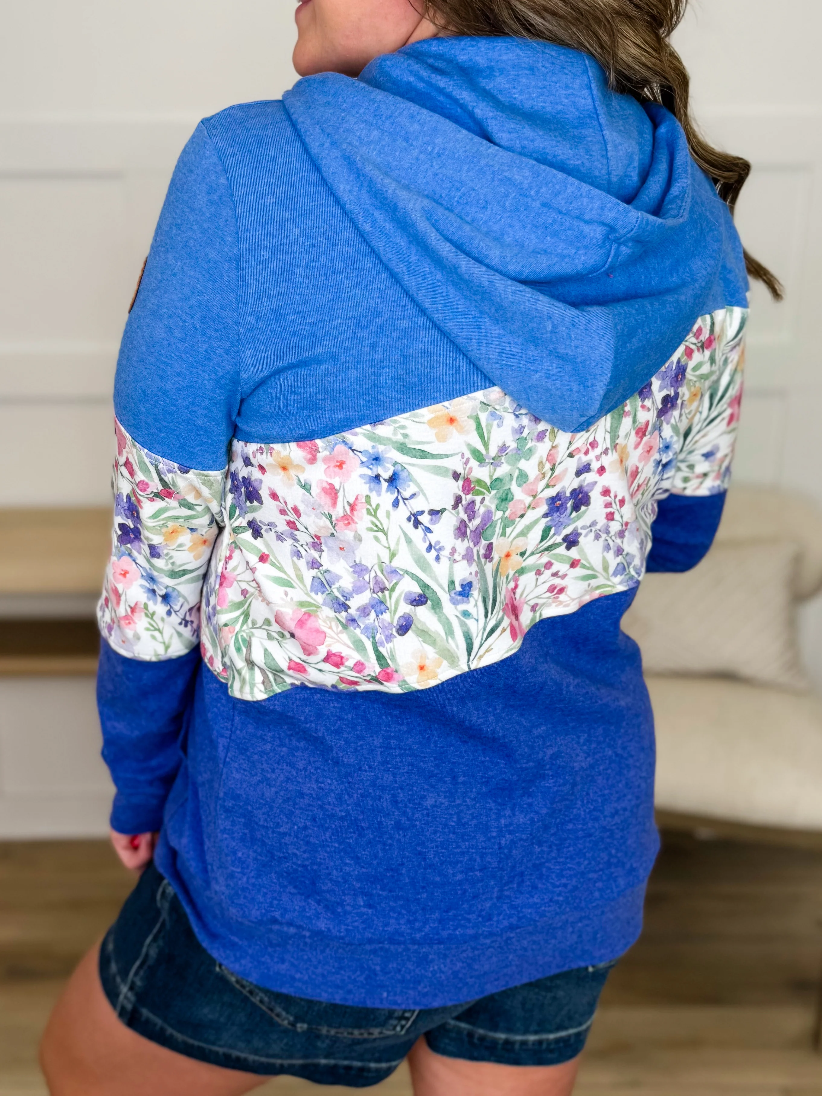 Going Forward Cotton Blend Long Sleeve Blue Avery Mae Zip Up Hooded Sweatshirt - Image 2