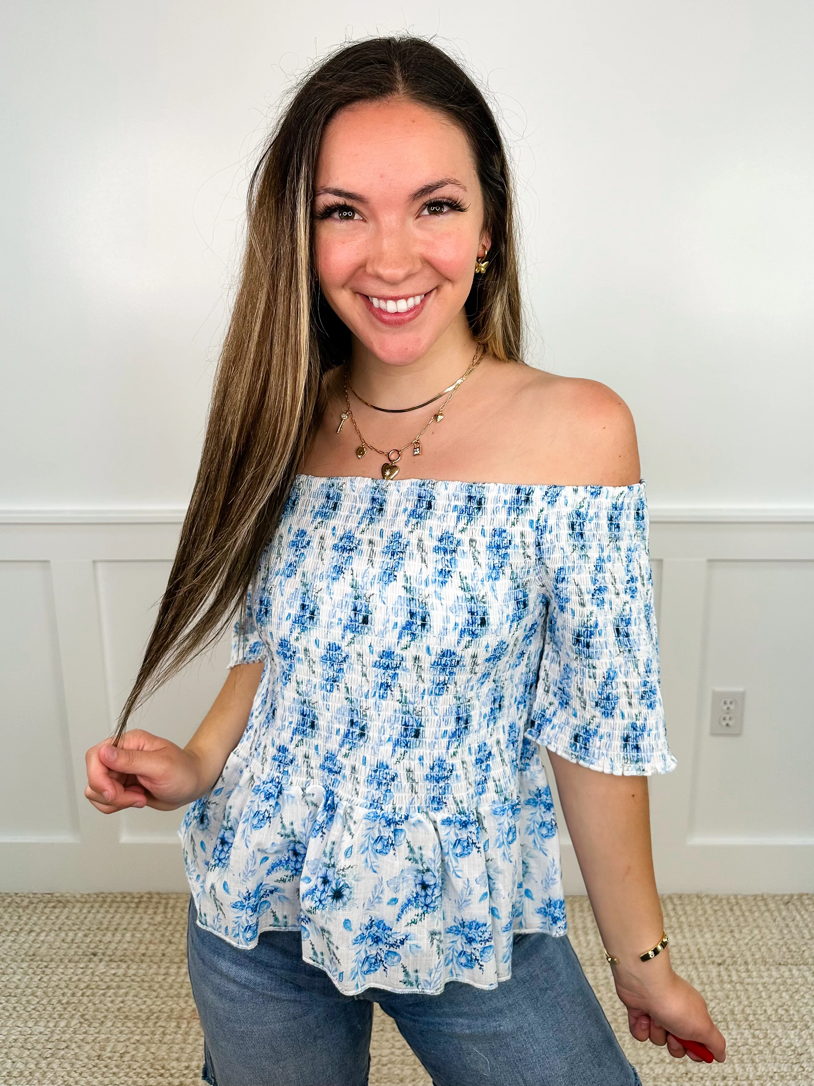 Going the Distance Cotton Short Sleeve White Avery Mae Top