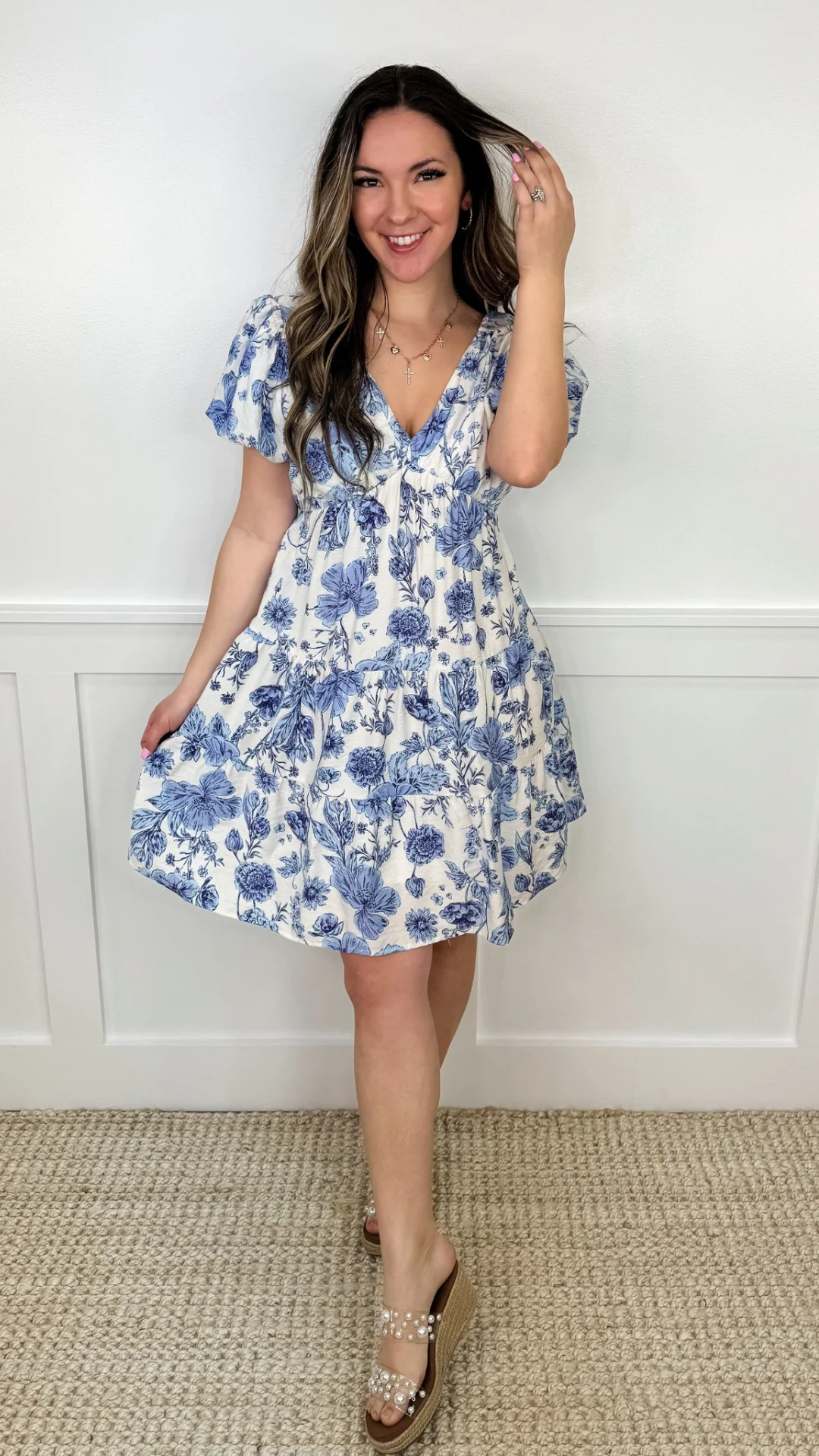 Happy Feelings Rayon Blend White Avery Mae Dress - Image 3