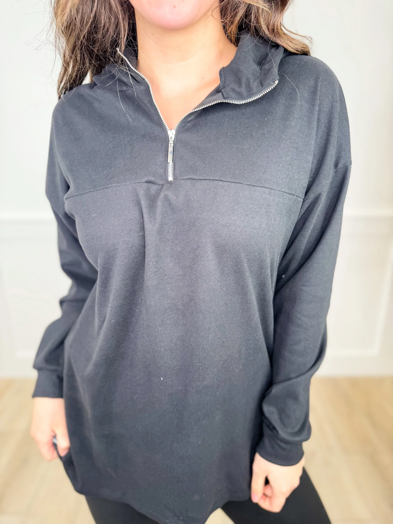 Happy Mind Fleece Long Sleeve Avery Mae Quarter Zip Hoodie Sweatshirt - 2 colors! - Image 3