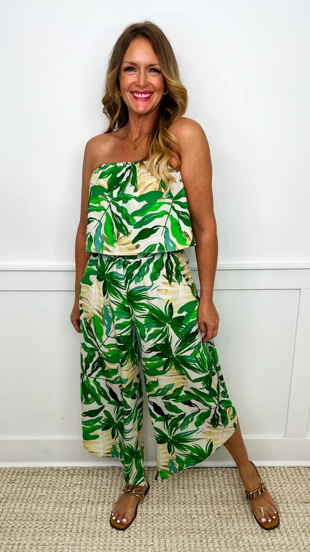 Have You Ever Lightweight Strapless Green Avery Mae Jumpsuit - Image 3