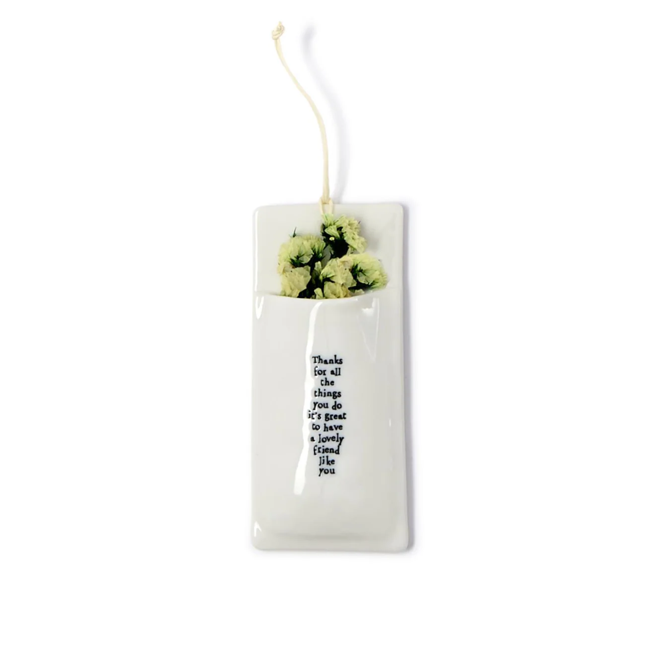 Having a Friend Like You Porcelain Hanging Wall Vase