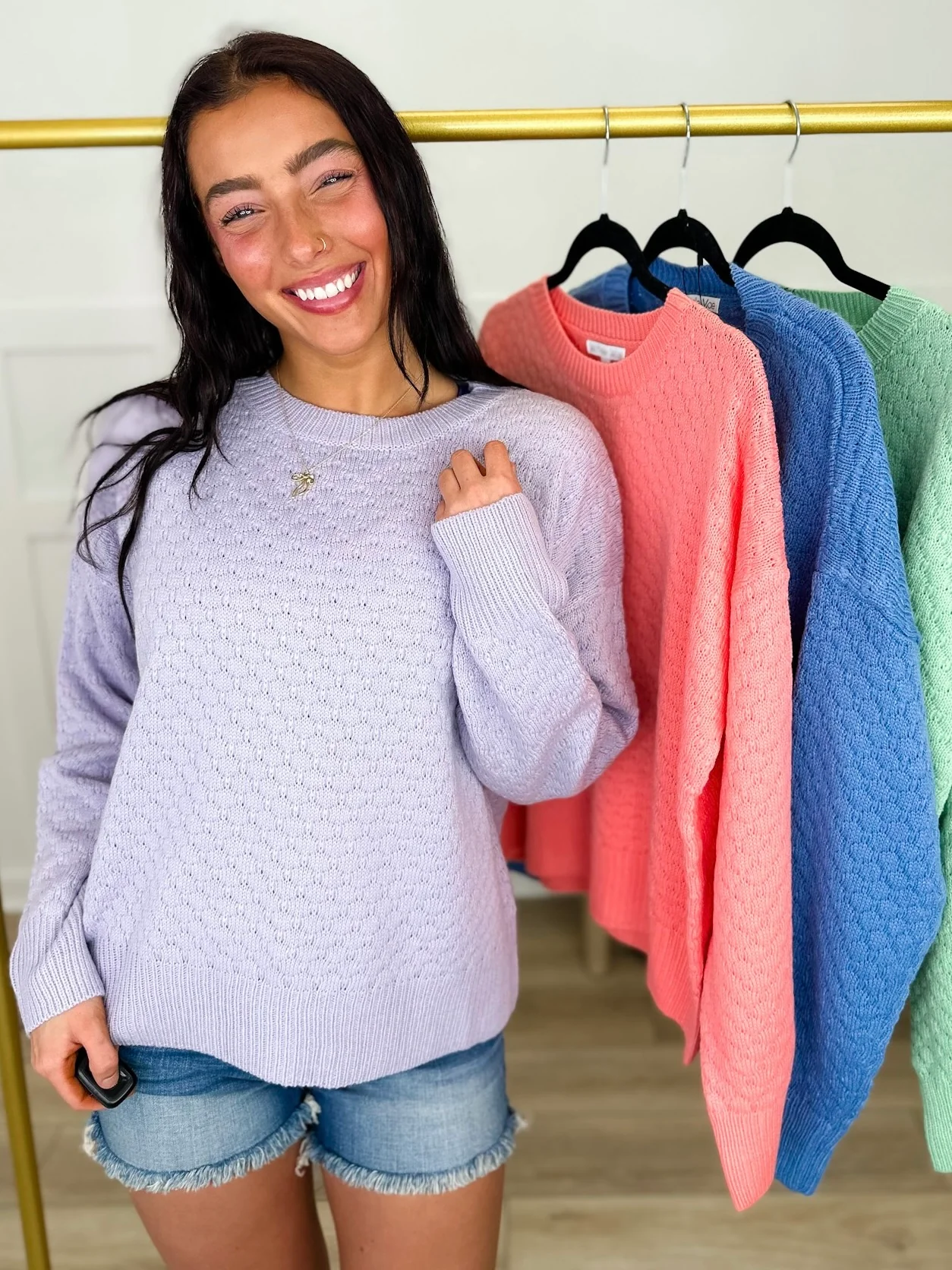 Having Premonitions Knit Long Sleeve Avery Mae Sweater Top - Multiple Colors