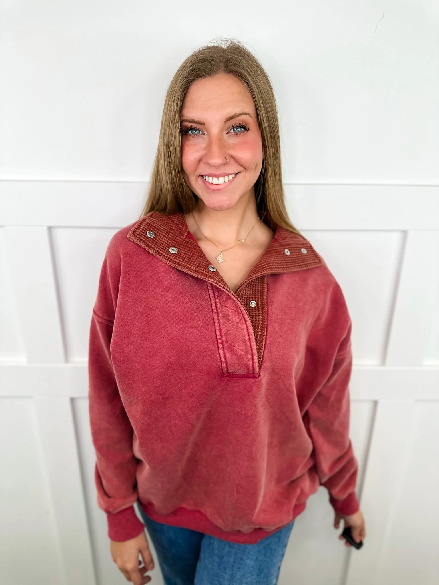 Hem & Thread Been Thinking Cotton Blend Long Sleeve Pullover Top - 2 colors! - Image 2