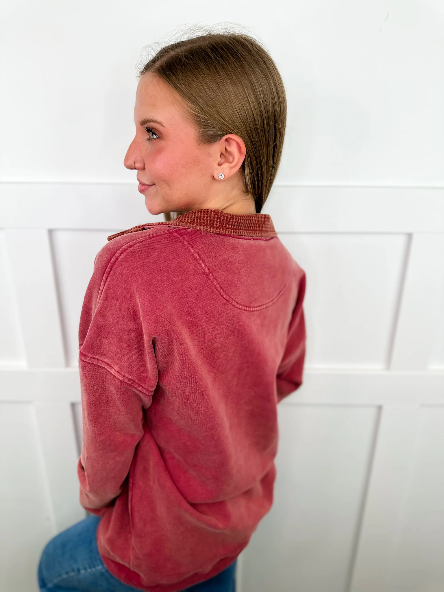 Hem & Thread Been Thinking Cotton Blend Long Sleeve Pullover Top - 2 colors! - Image 3