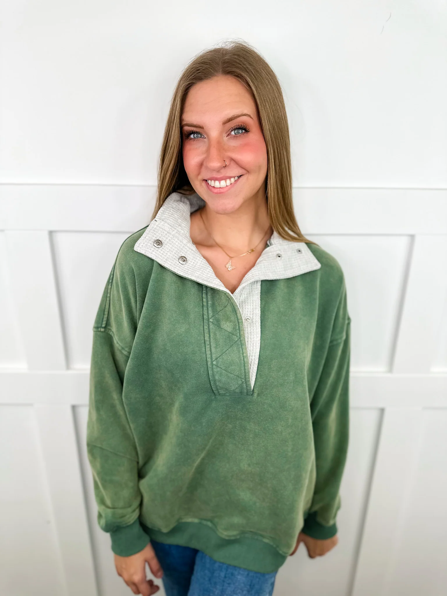 Hem & Thread Been Thinking Cotton Blend Long Sleeve Pullover Top - 2 colors! - Image 4