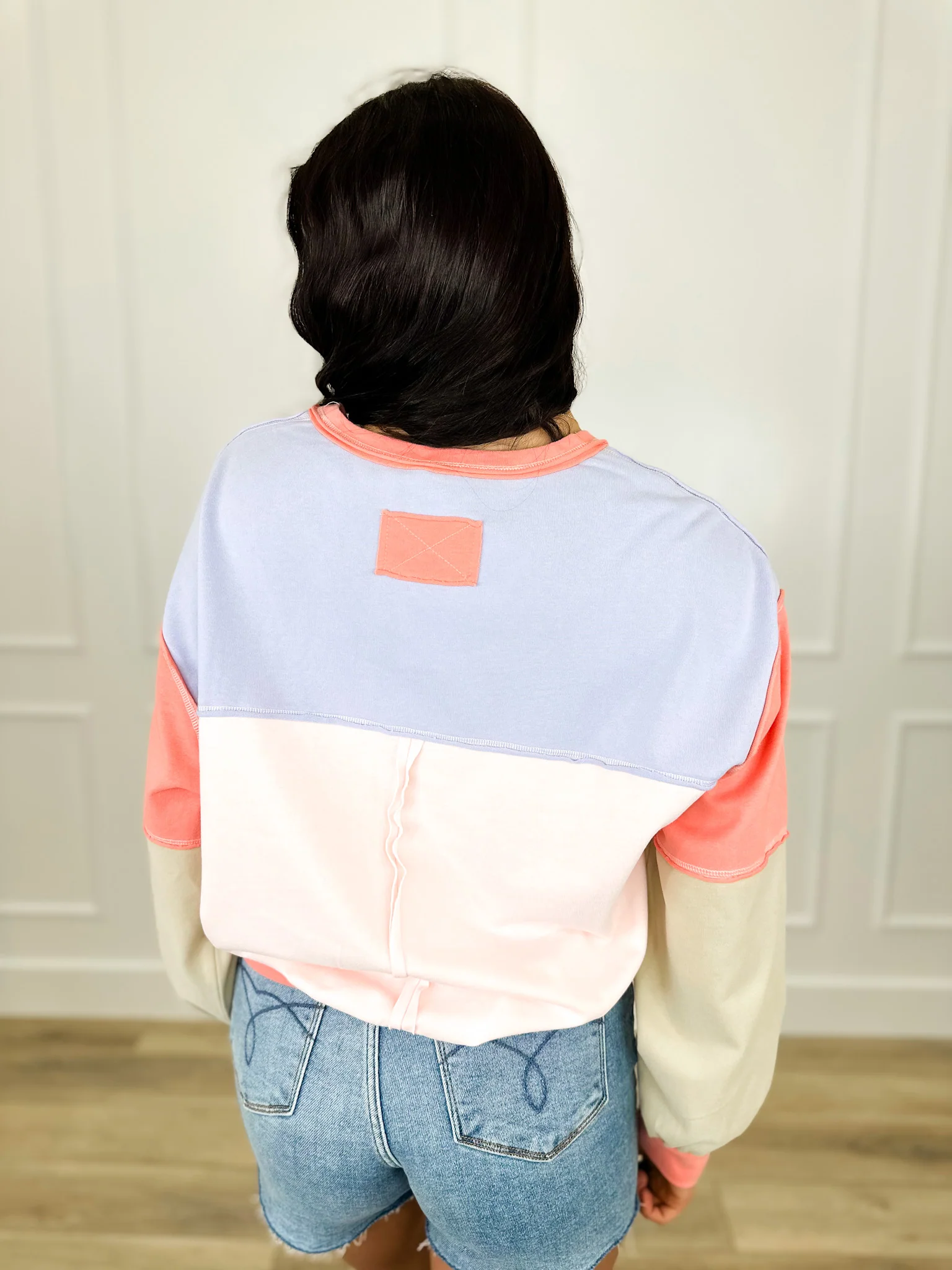 Hem & Thread I'm Coming Over Cotton Blend Long Sleeve Top - Image 2