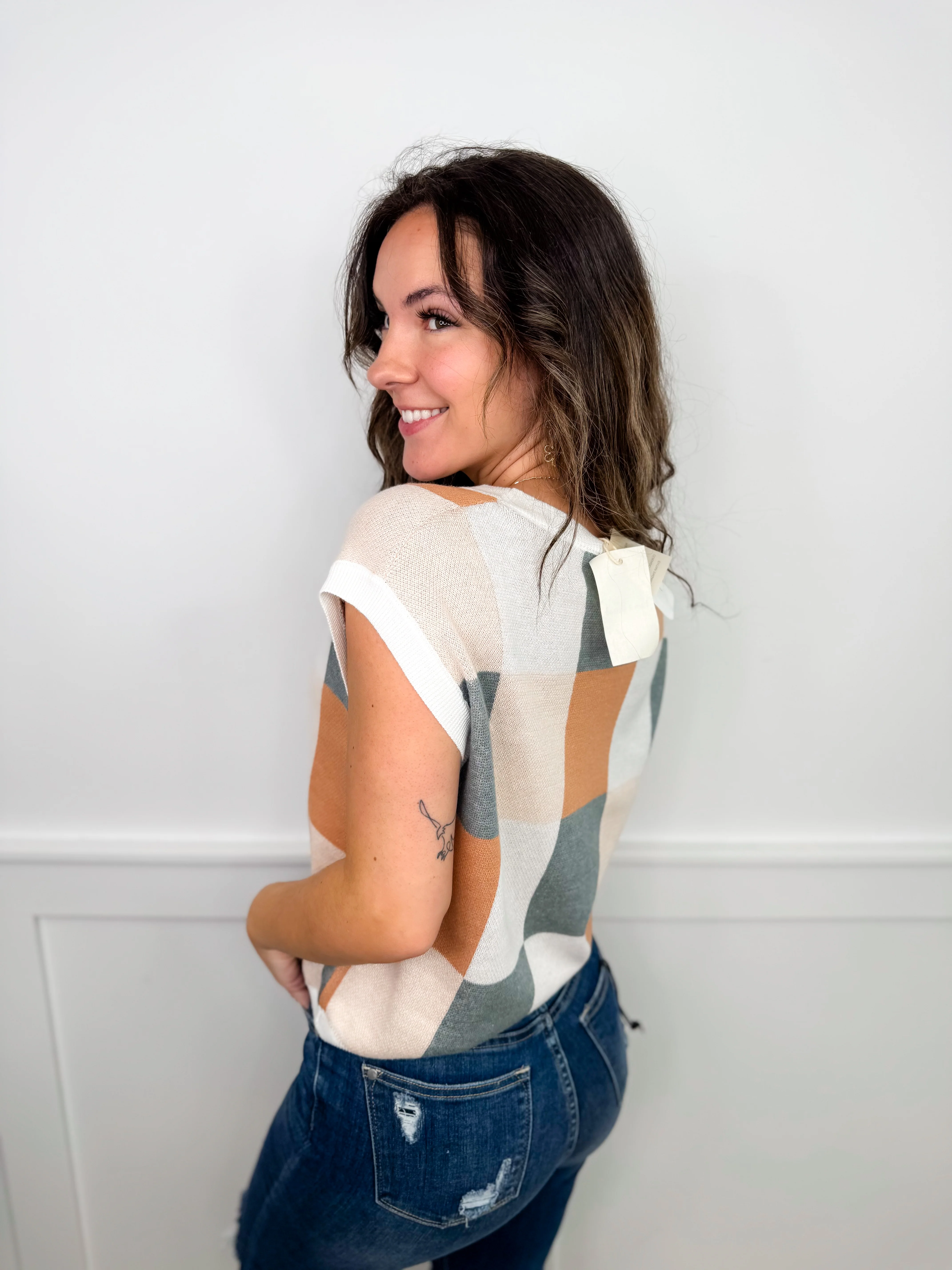 Hem & Thread It's Your Move Knit White Mom Cropped Top - Image 2
