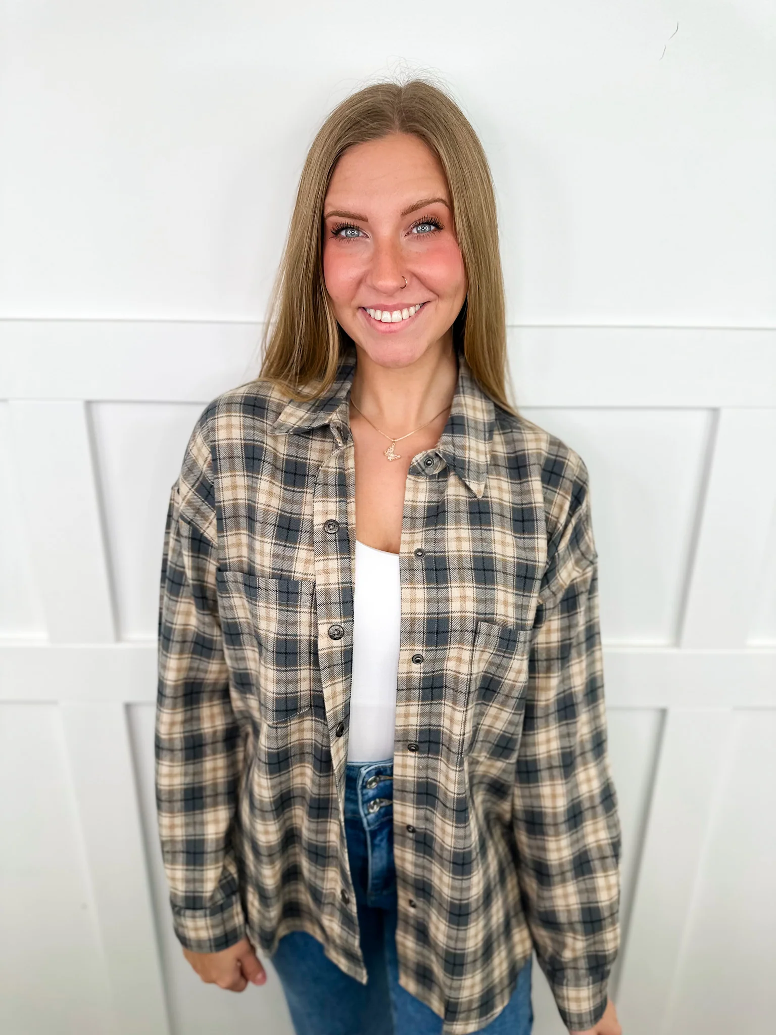 Hem & Thread So Many Ways of Style Cotton Long Sleeve Flannel - 2 colors! - Image 4