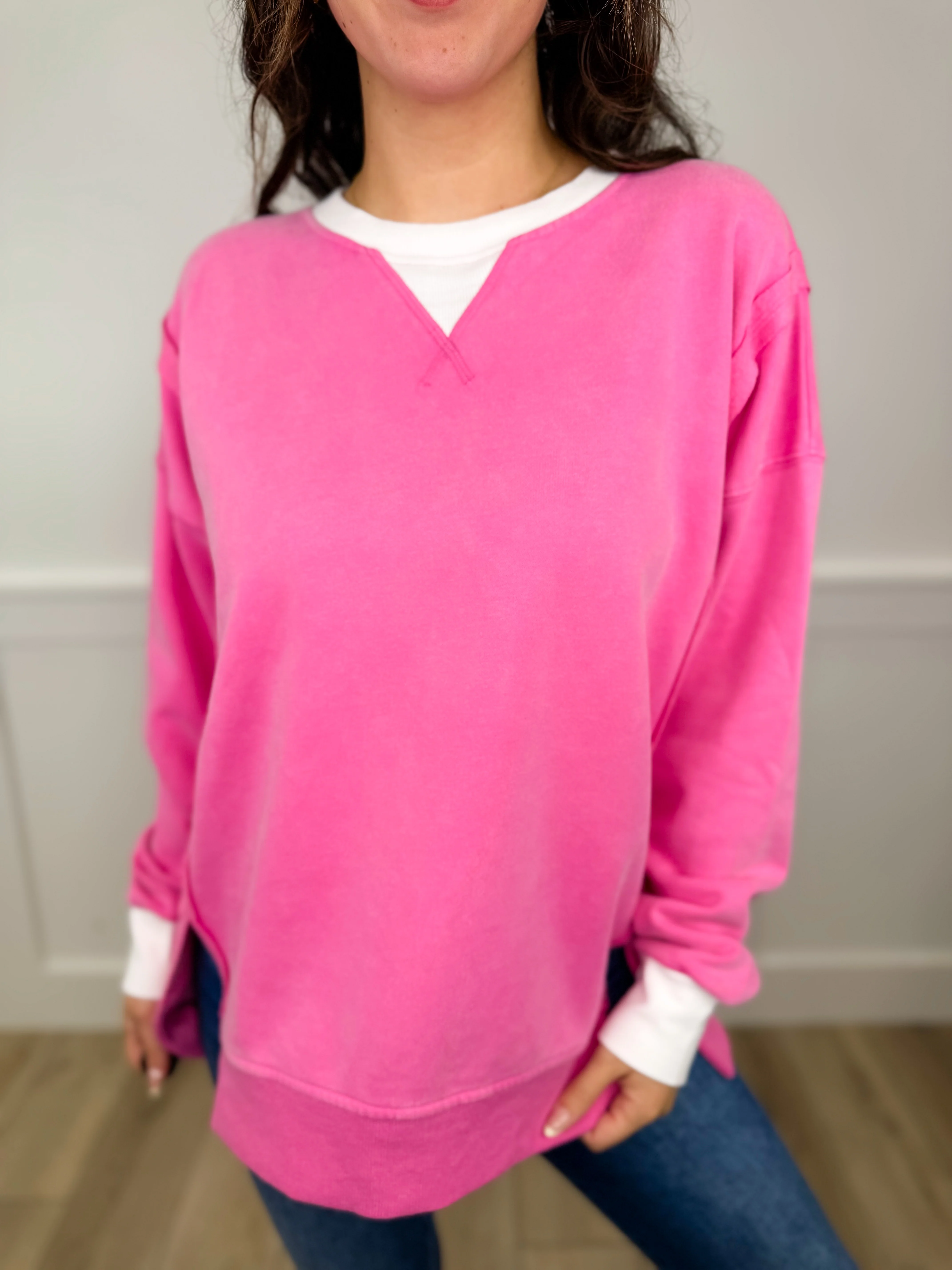 Hem & Thread Sure of it Cotton Blend Long Sleeve Weekender Top - 2 colors! - Image 3