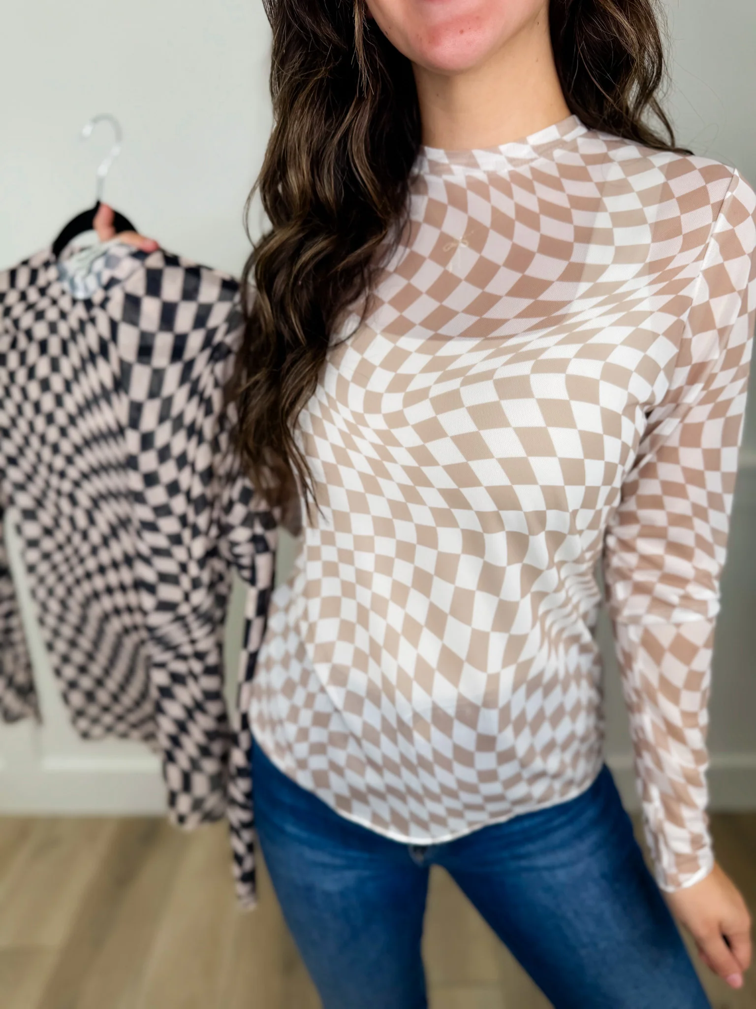 Hold Onto That Feeling Sheer Mesh Long Sleeve Avery Mae Top - 2 colors!