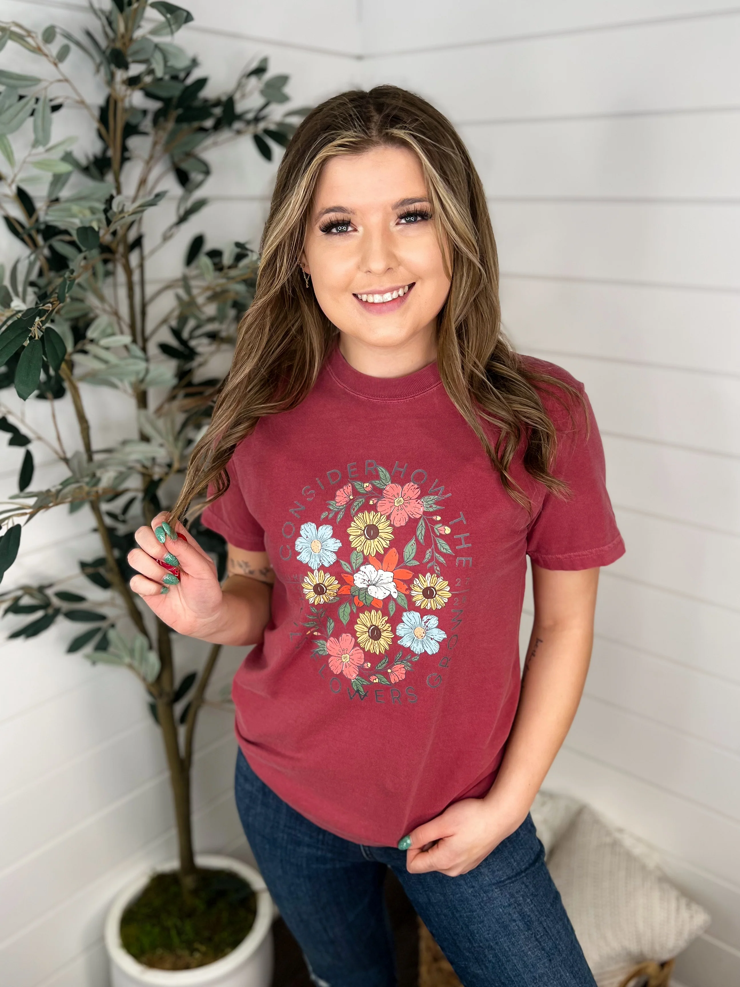 How Wildflowers Grow Cotton Short Sleeve Avery Mae Graphic Tee Shirt - 4 colors! - Image 2