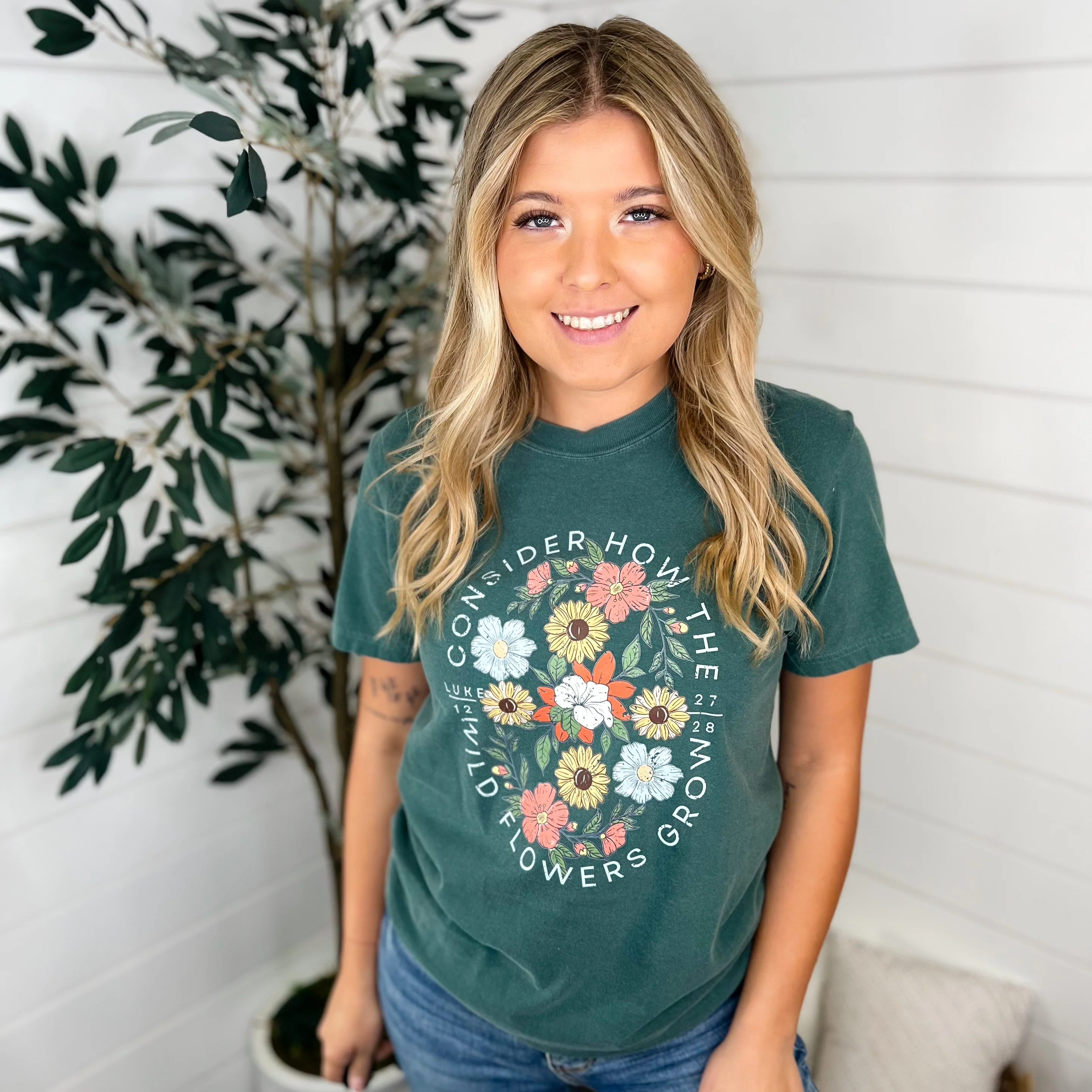 How Wildflowers Grow Cotton Short Sleeve Avery Mae Graphic Tee Shirt - 4 colors! - Image 4