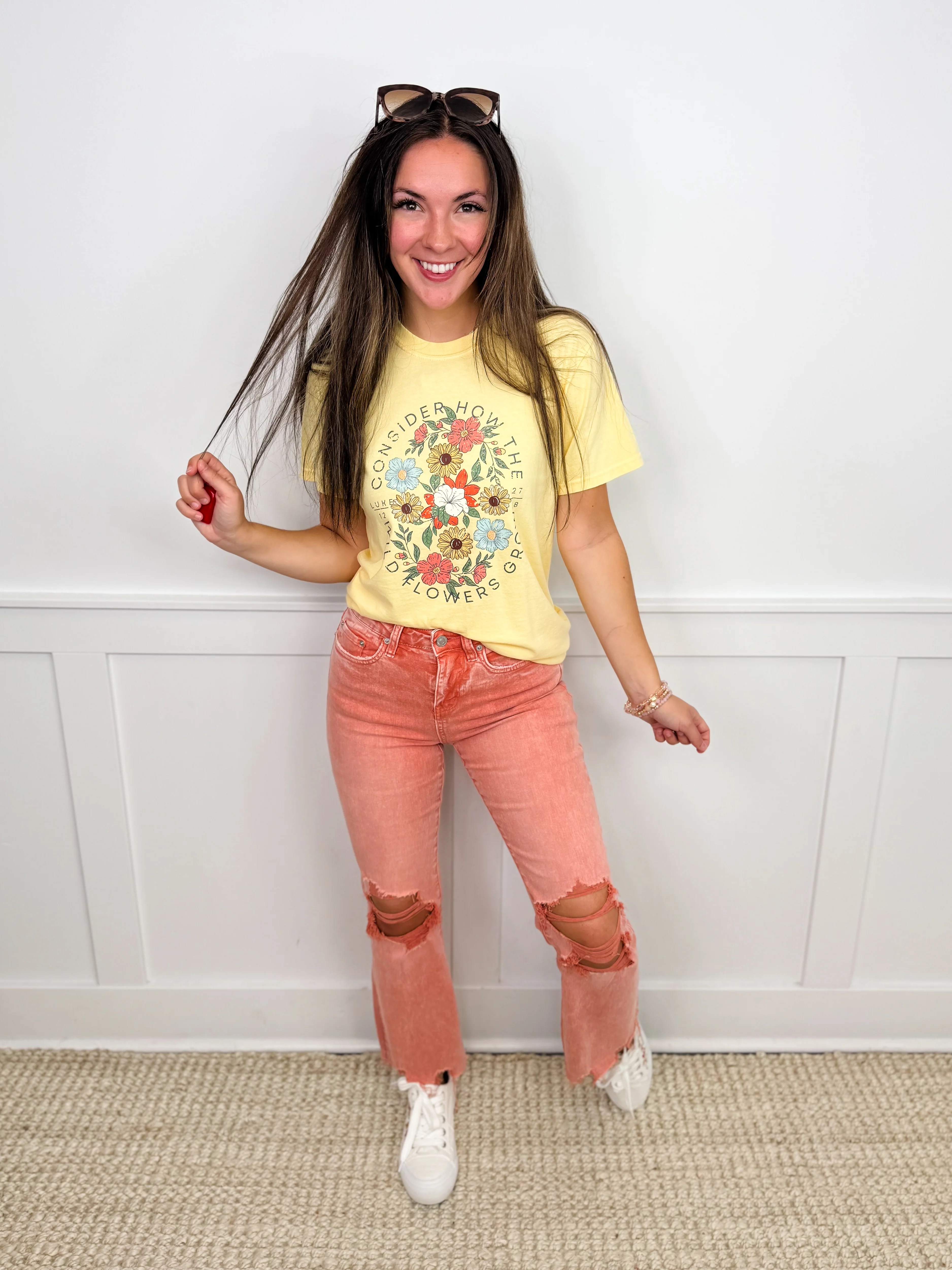 How Wildflowers Grow Cotton Short Sleeve Avery Mae Graphic Tee Shirt - 4 colors! - Image 9