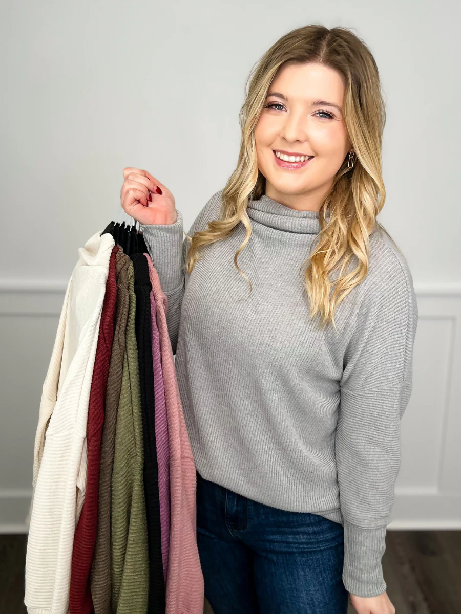 I Am That Girl Ribbed Long Sleeve Avery Mae Sweater Top - 9 colors!