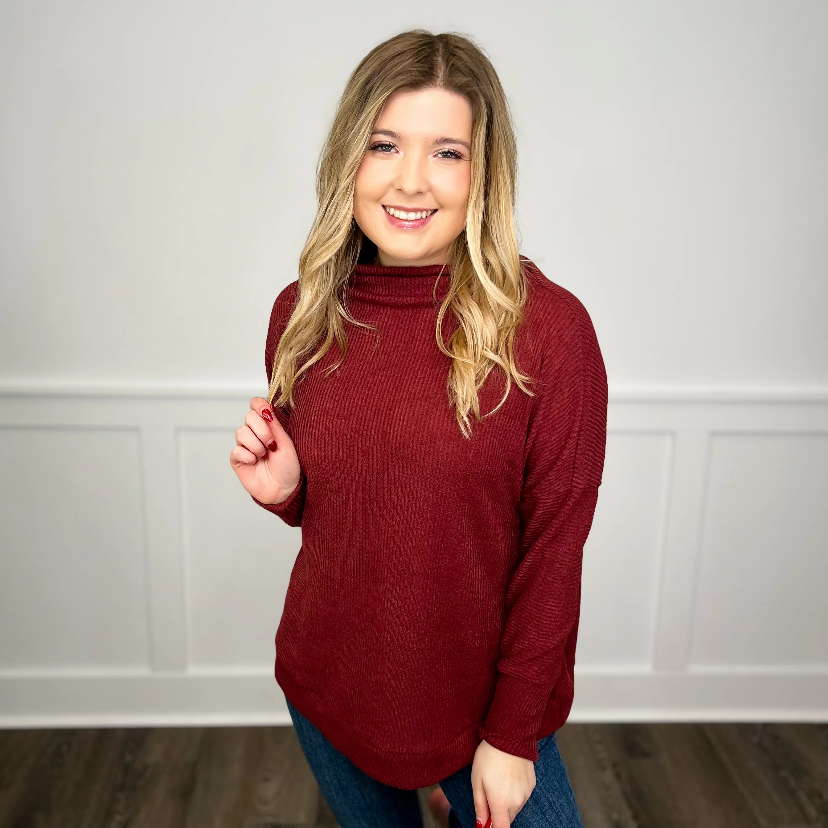 I Am That Girl Ribbed Long Sleeve Avery Mae Sweater Top - 9 colors! - Image 6