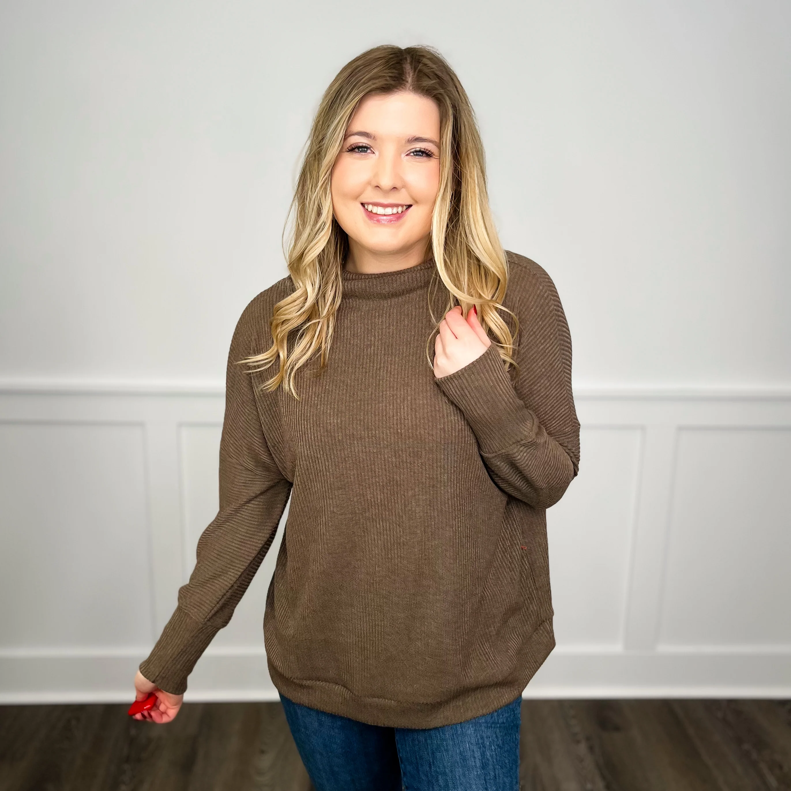 I Am That Girl Ribbed Long Sleeve Avery Mae Sweater Top - 9 colors! - Image 7