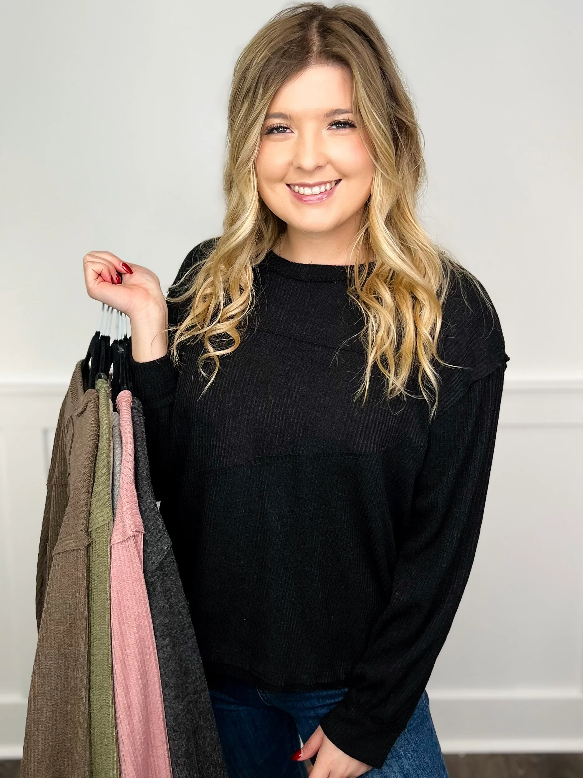 I Know You Ribbed Long Sleeve Avery Mae Top - 7 colors!