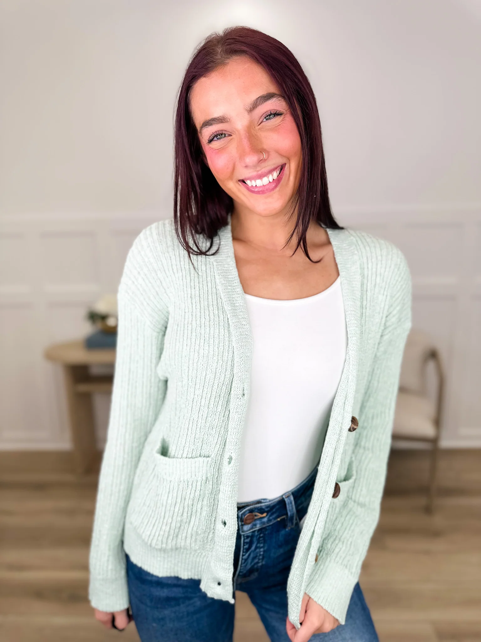 I Need to Know Knit Long Sleeve Avery Mae Button Up Cardigan - Multiple Colors - Image 2