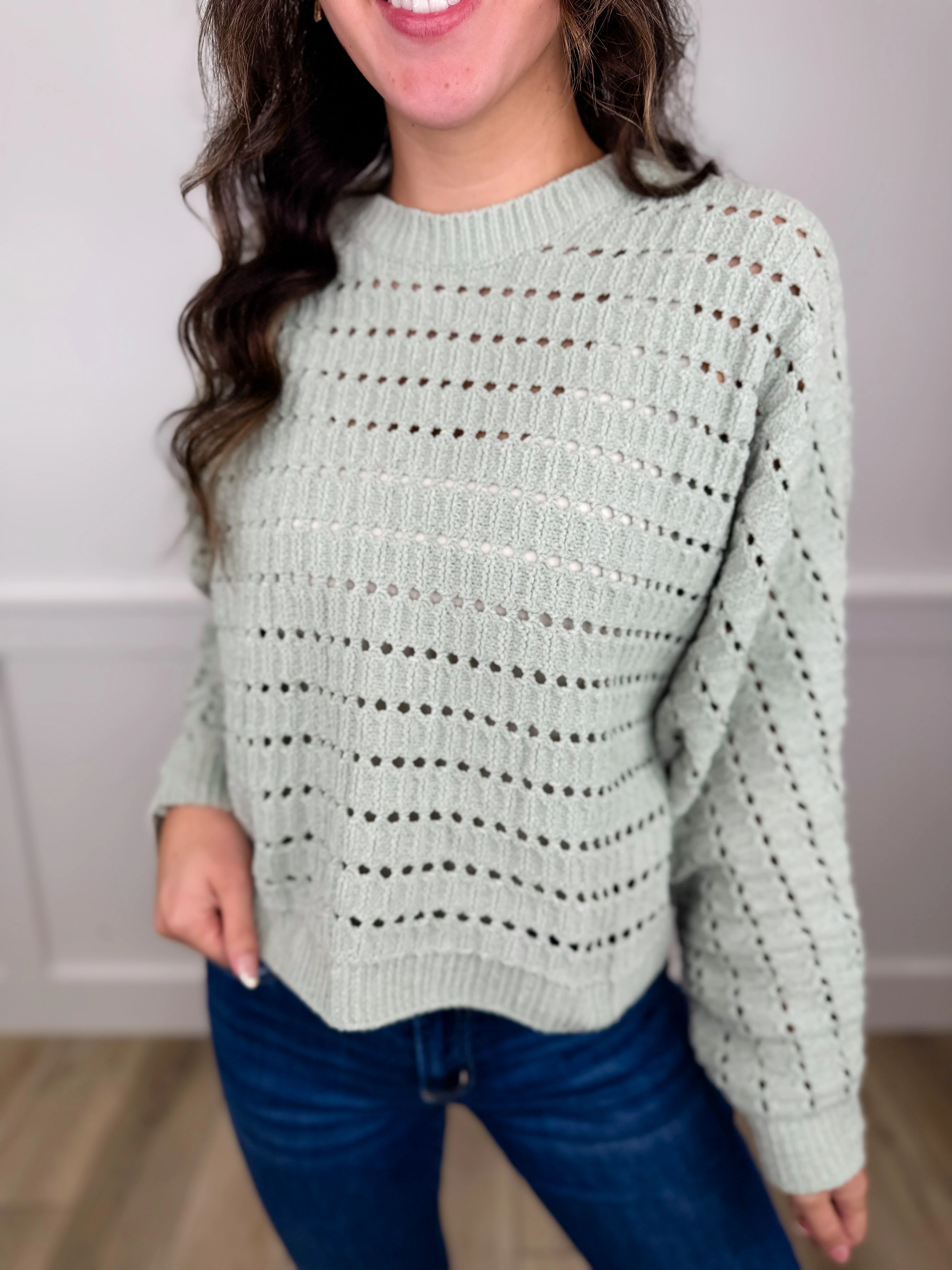 If You Must Knit Long Sleeve Avery Mae Mom Cropped Sweater Top - 3 colors! - Image 3
