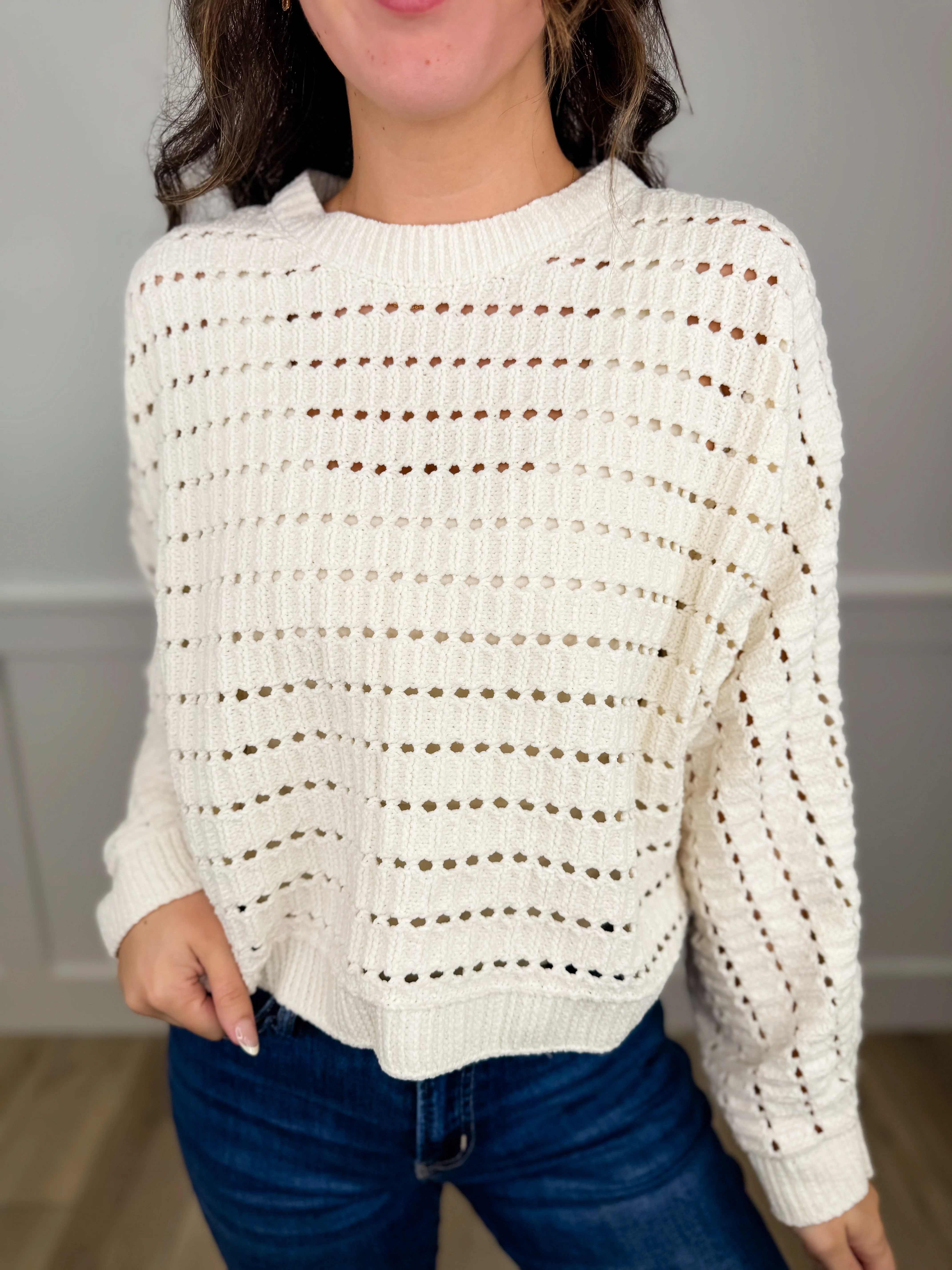 If You Must Knit Long Sleeve Avery Mae Mom Cropped Sweater Top - 3 colors! - Image 4
